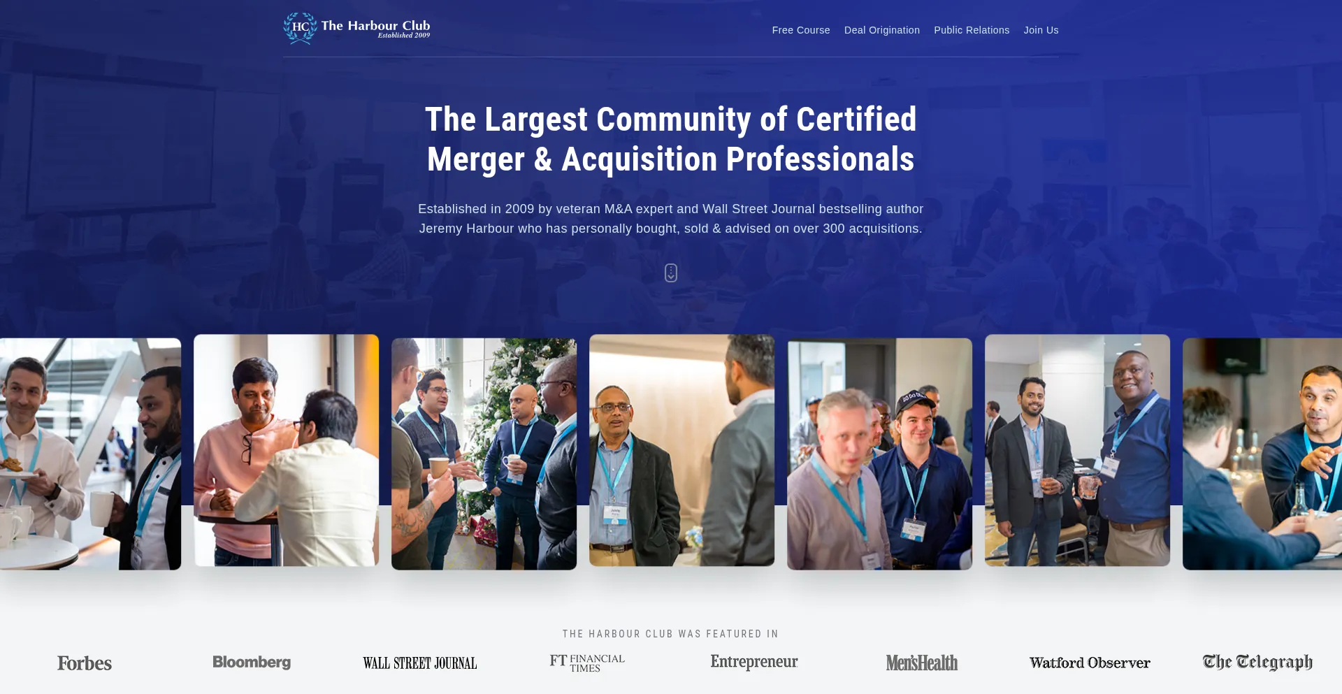 Website screenshot of Harbourclubevents.com