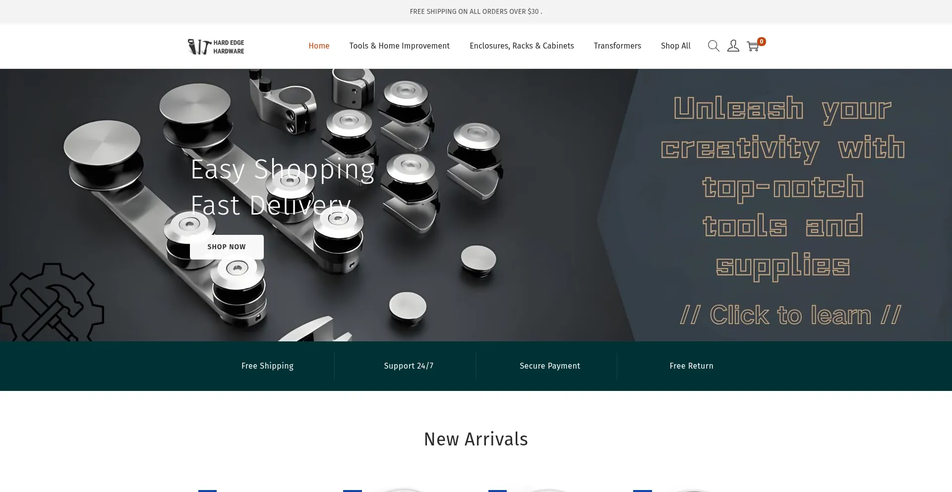 Website screenshot of Hardedgehardware.com