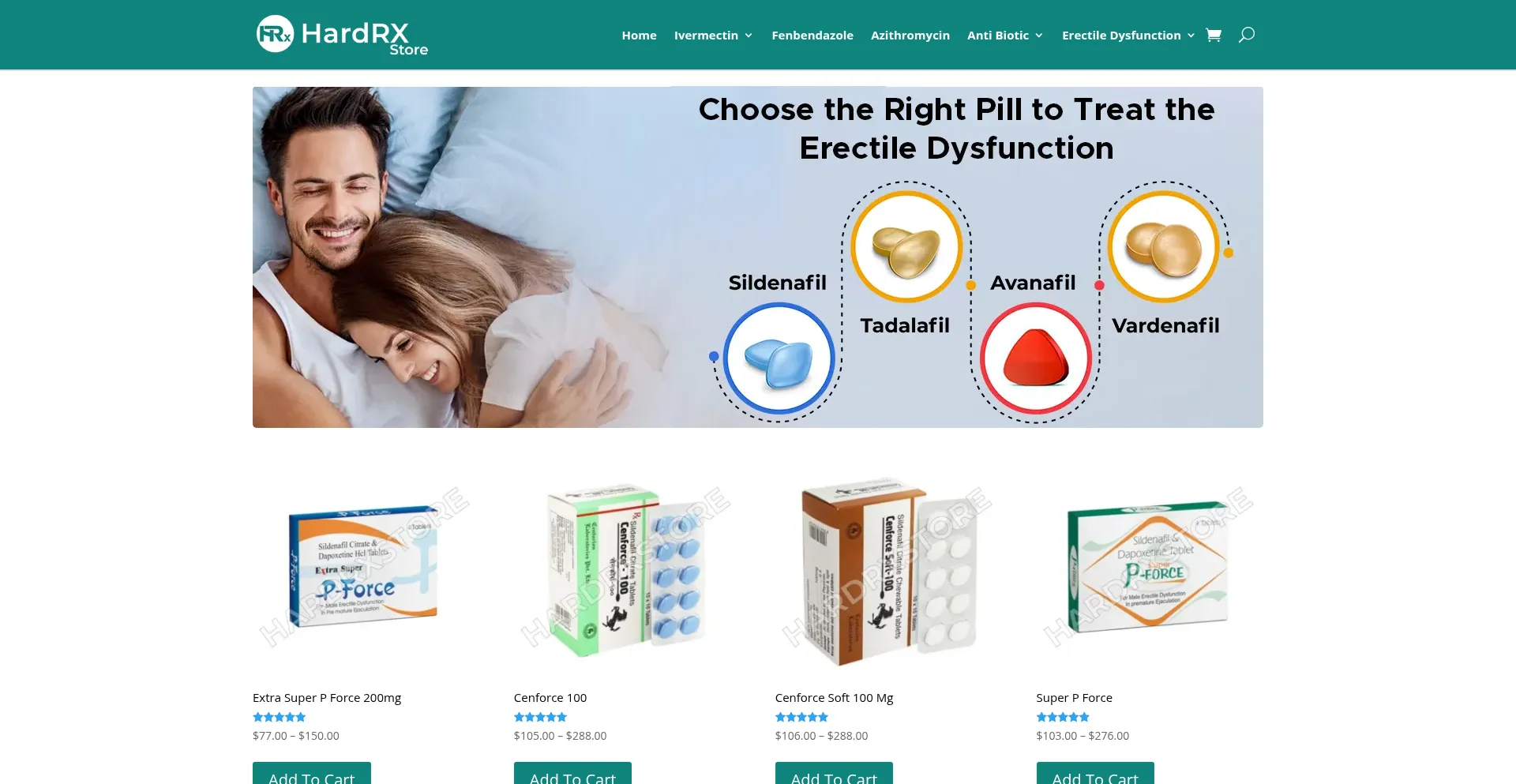 Website screenshot of Hardrxstore.com