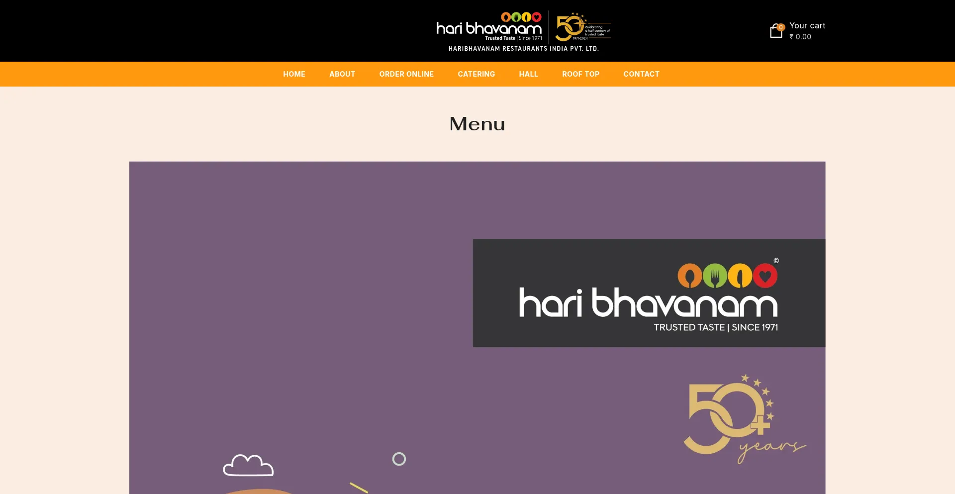 Website screenshot of Haribhavanam.com