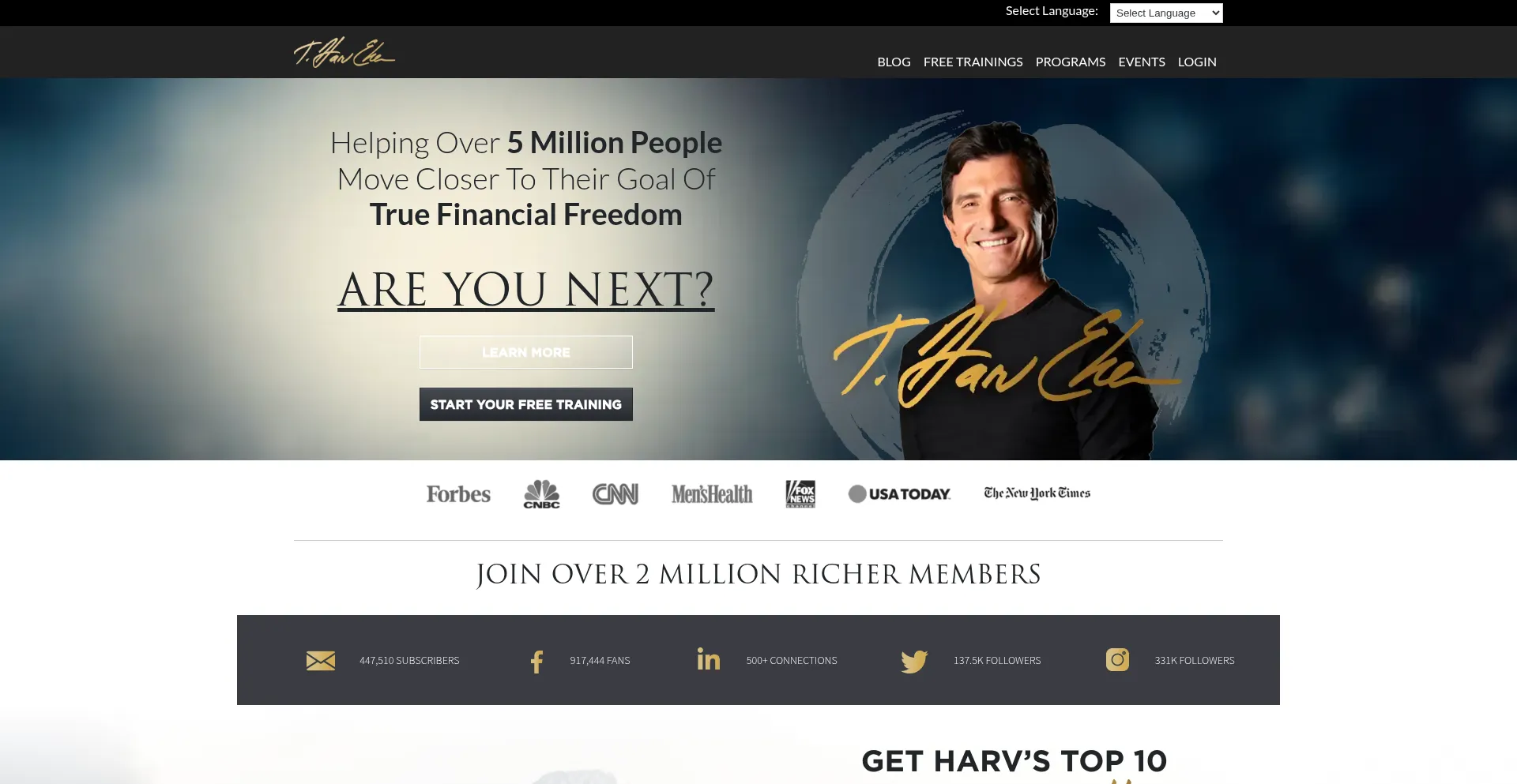 Website screenshot of Harveeker.com