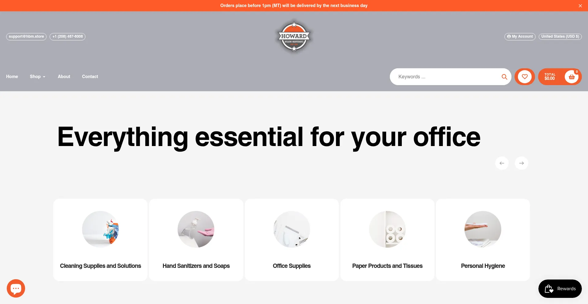 Website screenshot of Hbm.store