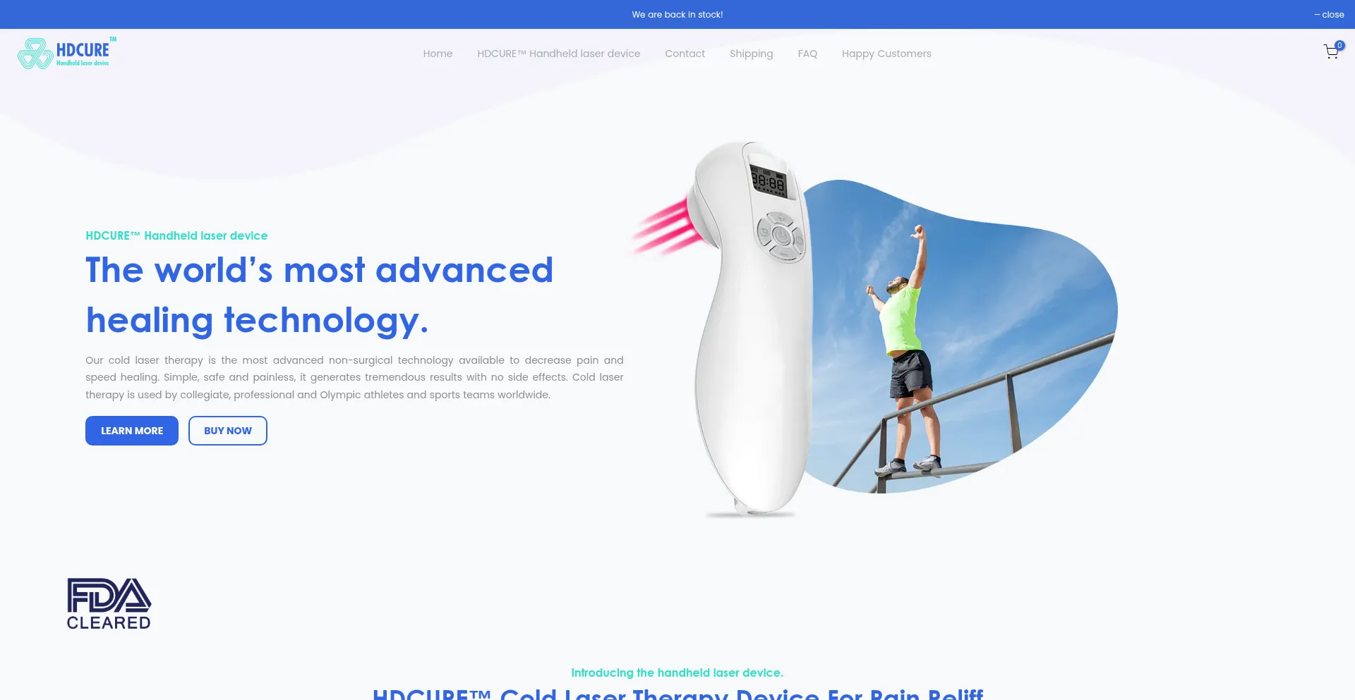 Website screenshot of Hdcurecoldlaser.com