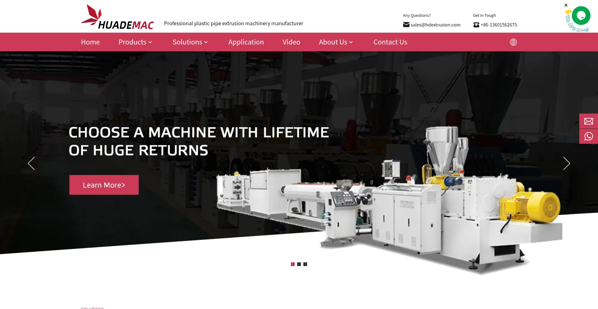 Website screenshot of Hdextrusion.com
