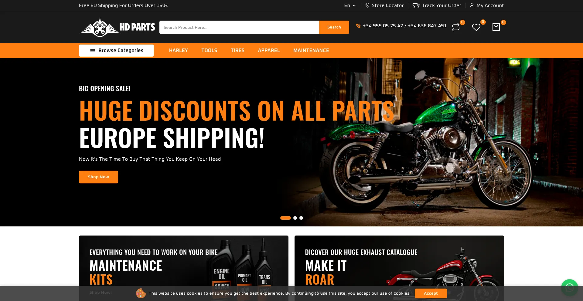 Website screenshot of Hdparts.net
