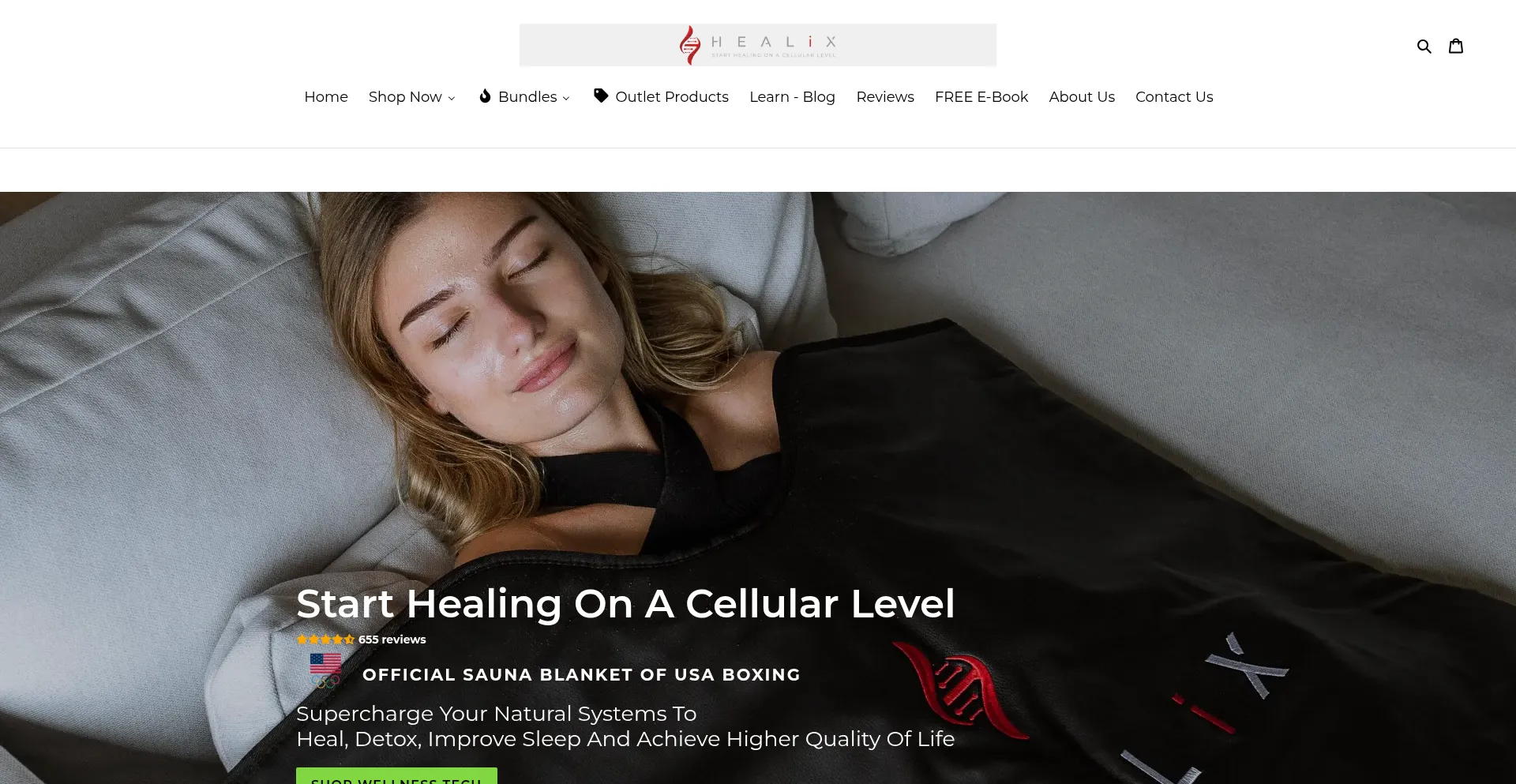 Website screenshot of Healixinfrared.com