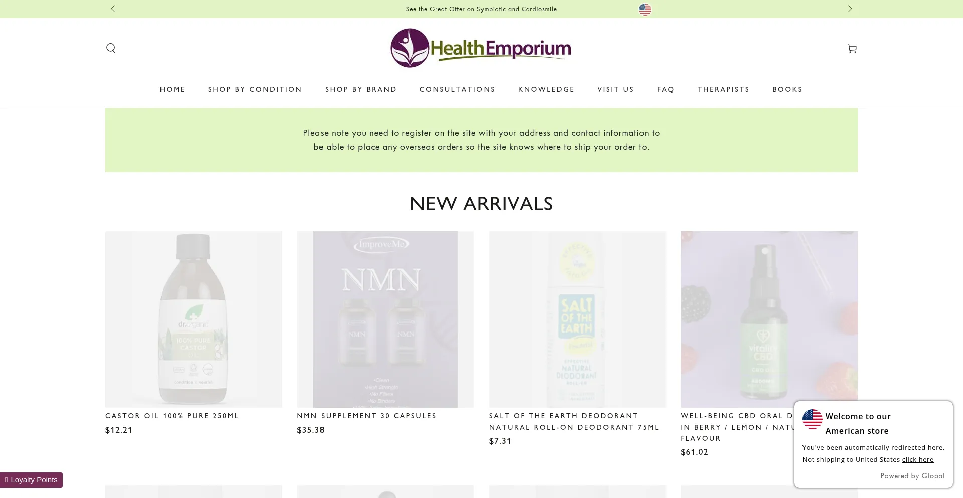 Website screenshot of Health-emporium.co.uk