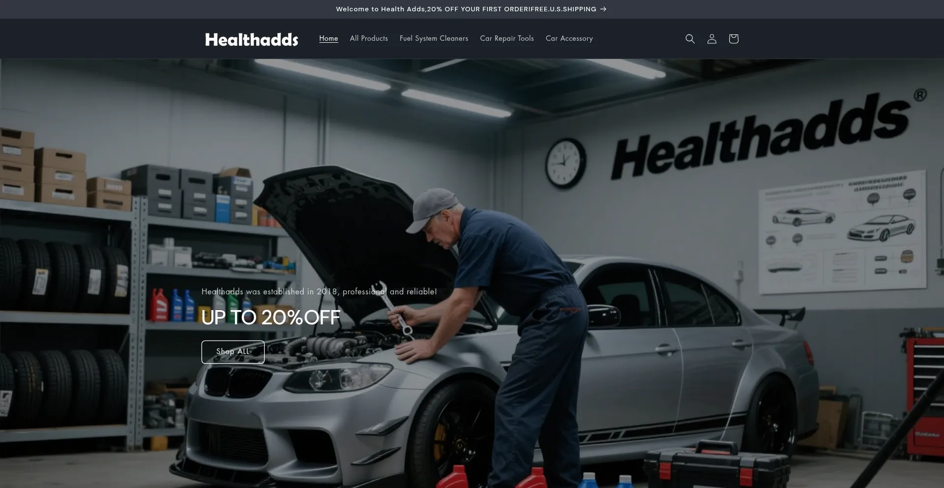 Website screenshot of Healthadds.com
