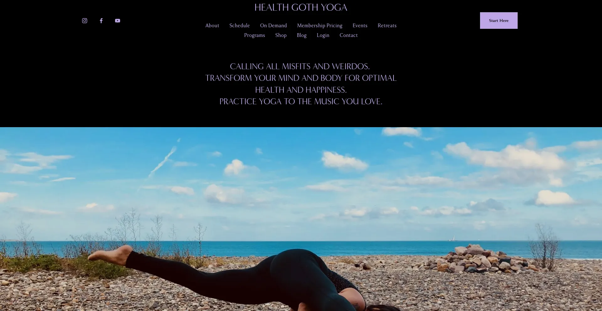 Website screenshot of Healthgothyoga.com