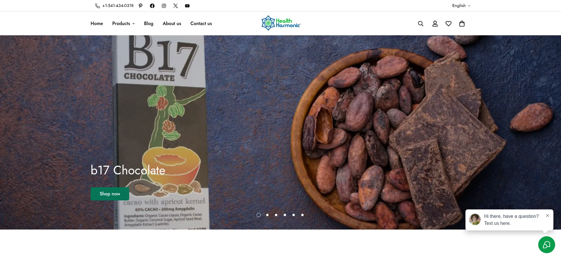 Website screenshot of Healthharmonic.com