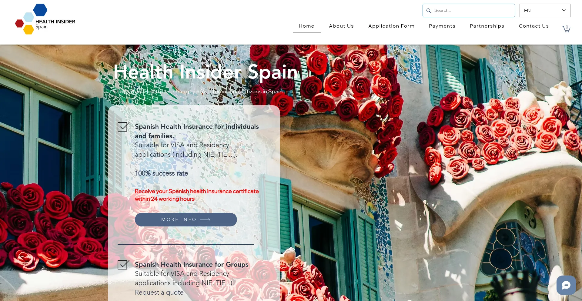 Website screenshot of Healthinsiderspain.com