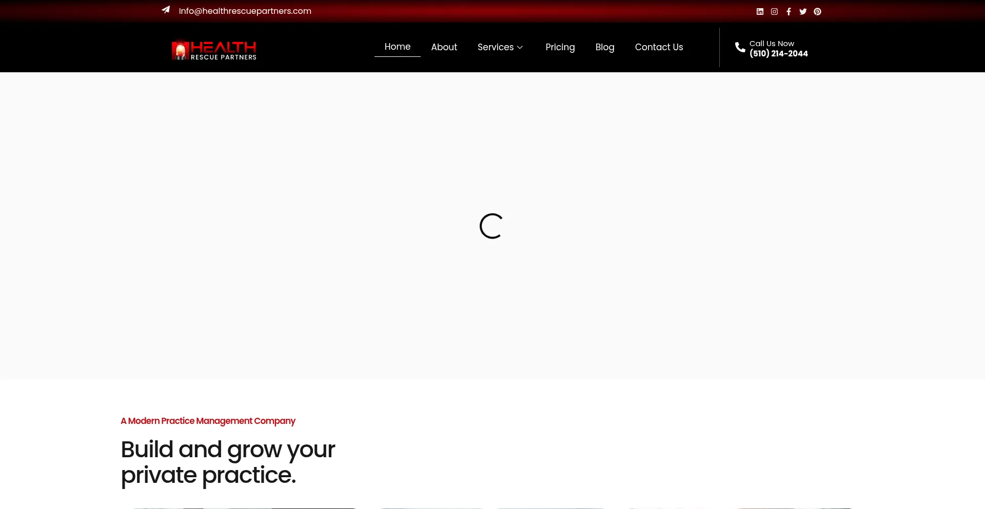 Website screenshot of Healthrescuepartners.com