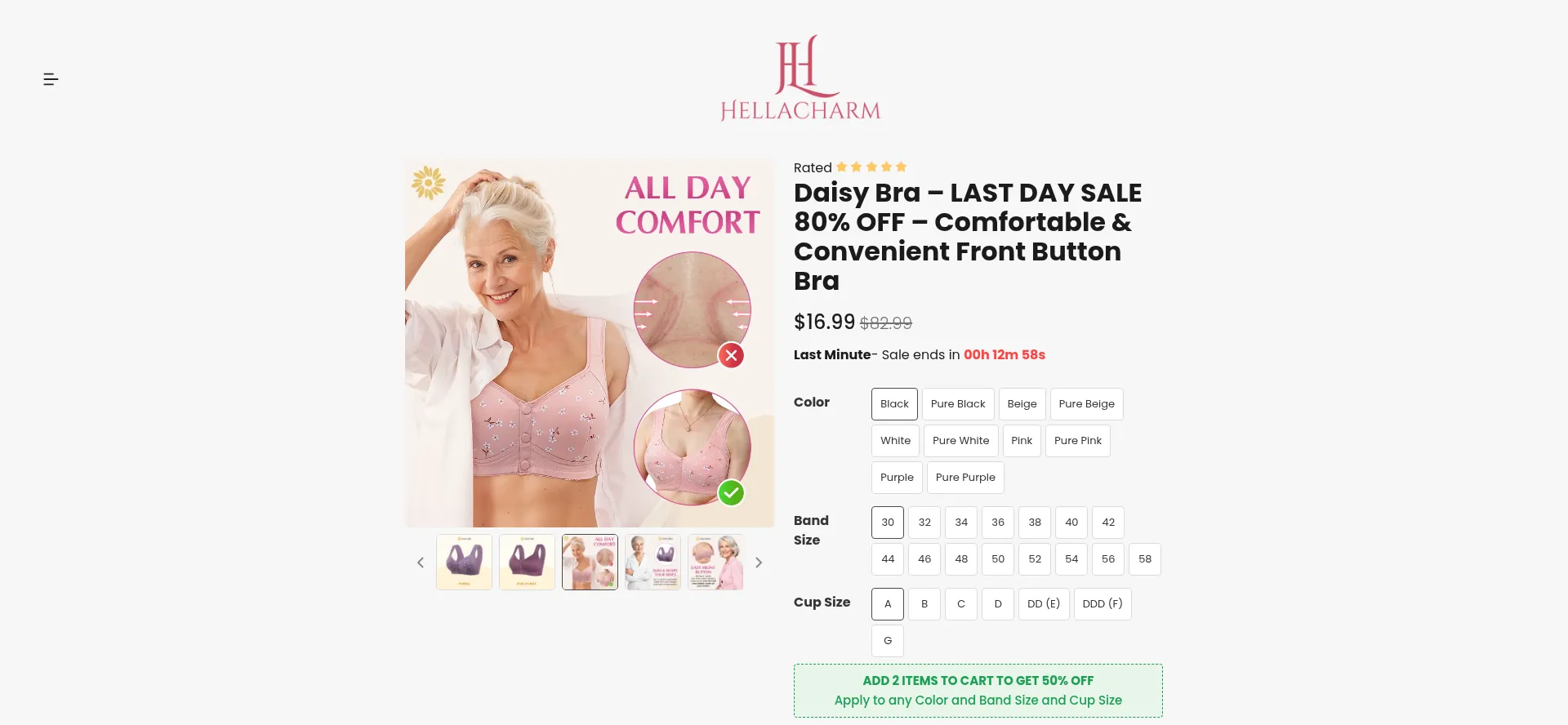 Website screenshot of Hellacharm.com
