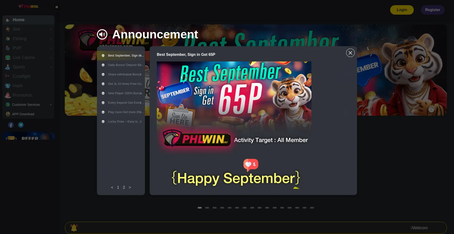 Website screenshot of Hellowin.cc