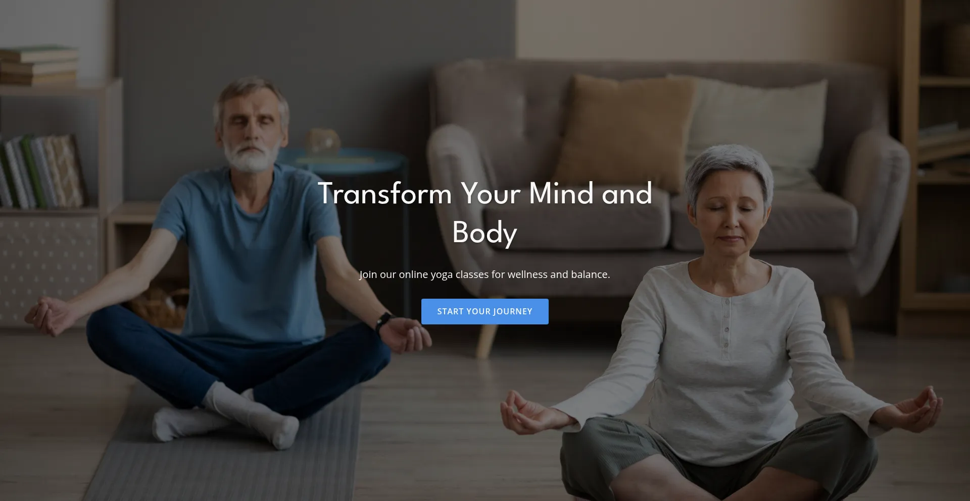 Website screenshot of Helloyoga.live