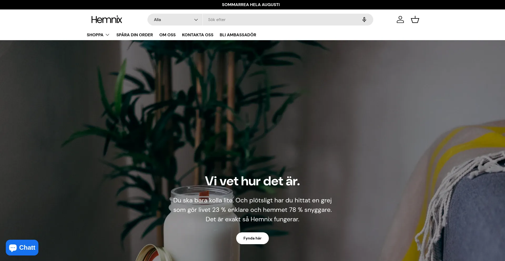 Website screenshot of Hemnix.se