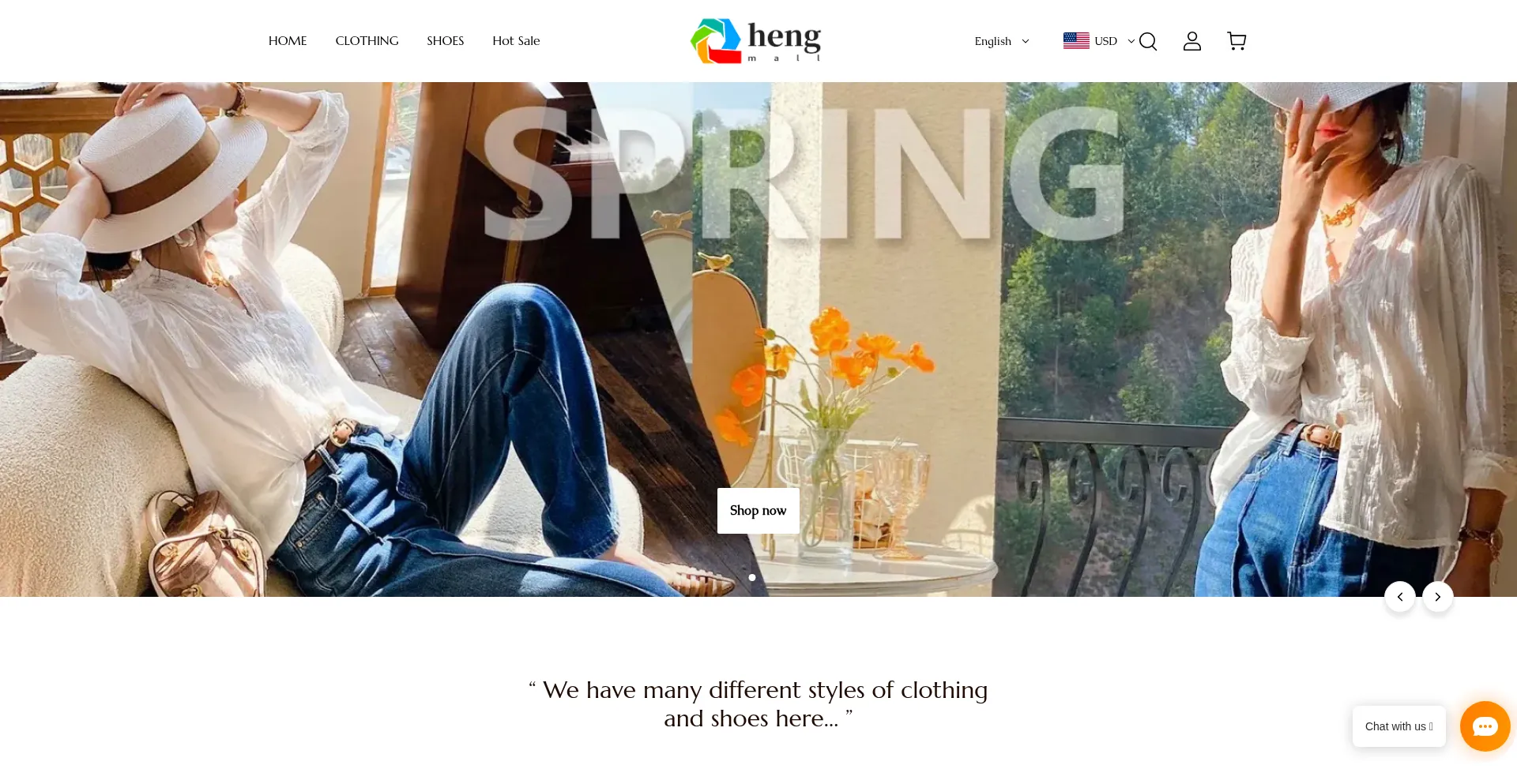 Website screenshot of Hengmall.com