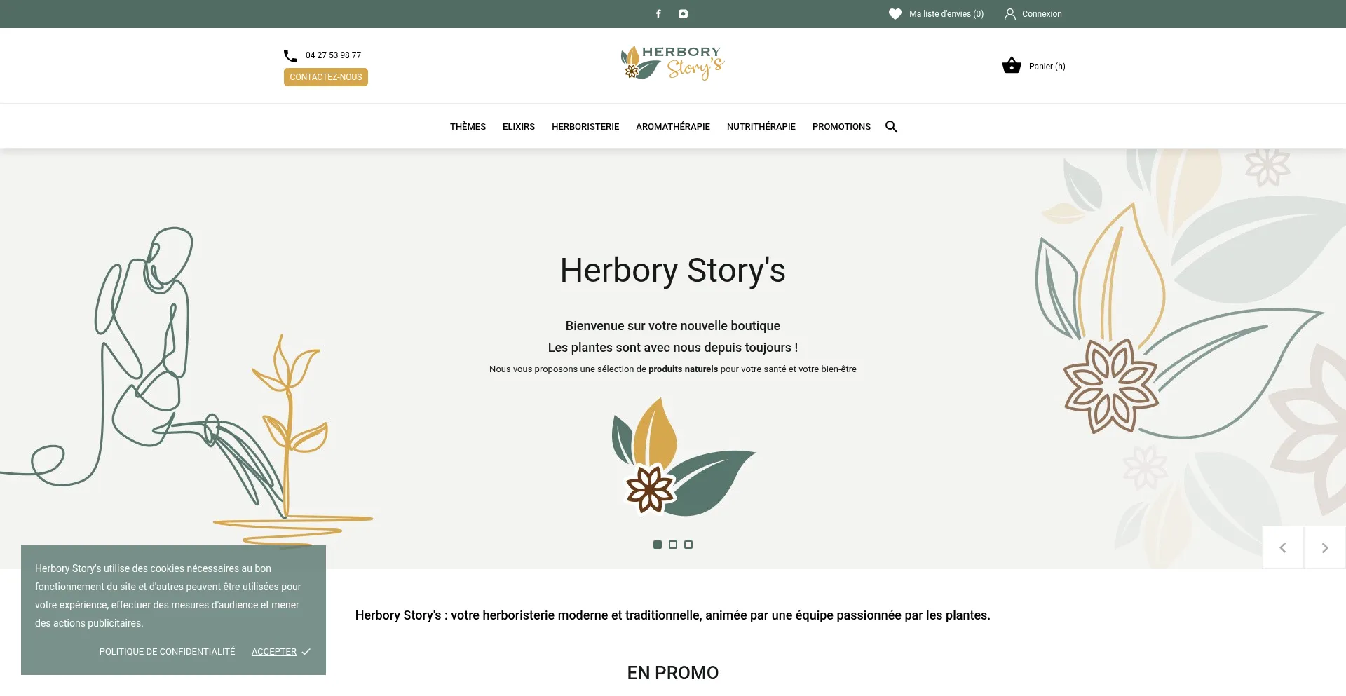 Website screenshot of Herborystorys.com