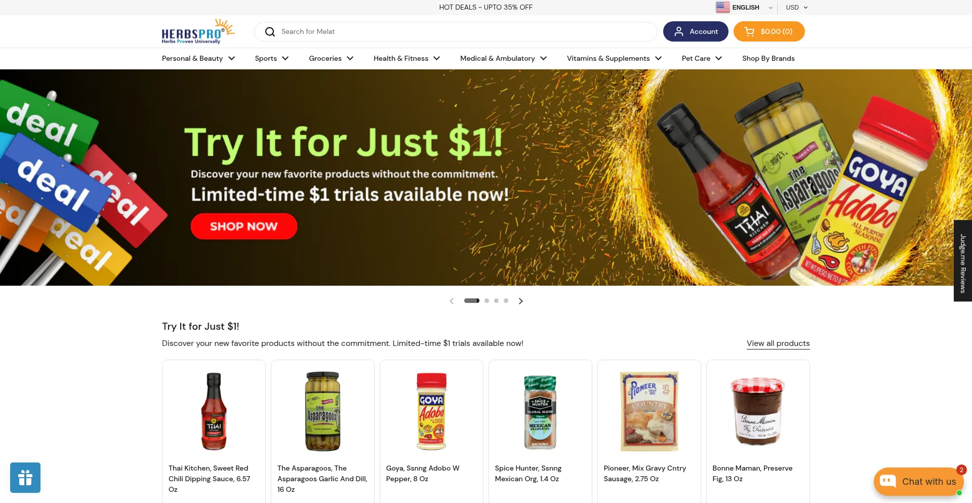 Website screenshot of Herbspro.com