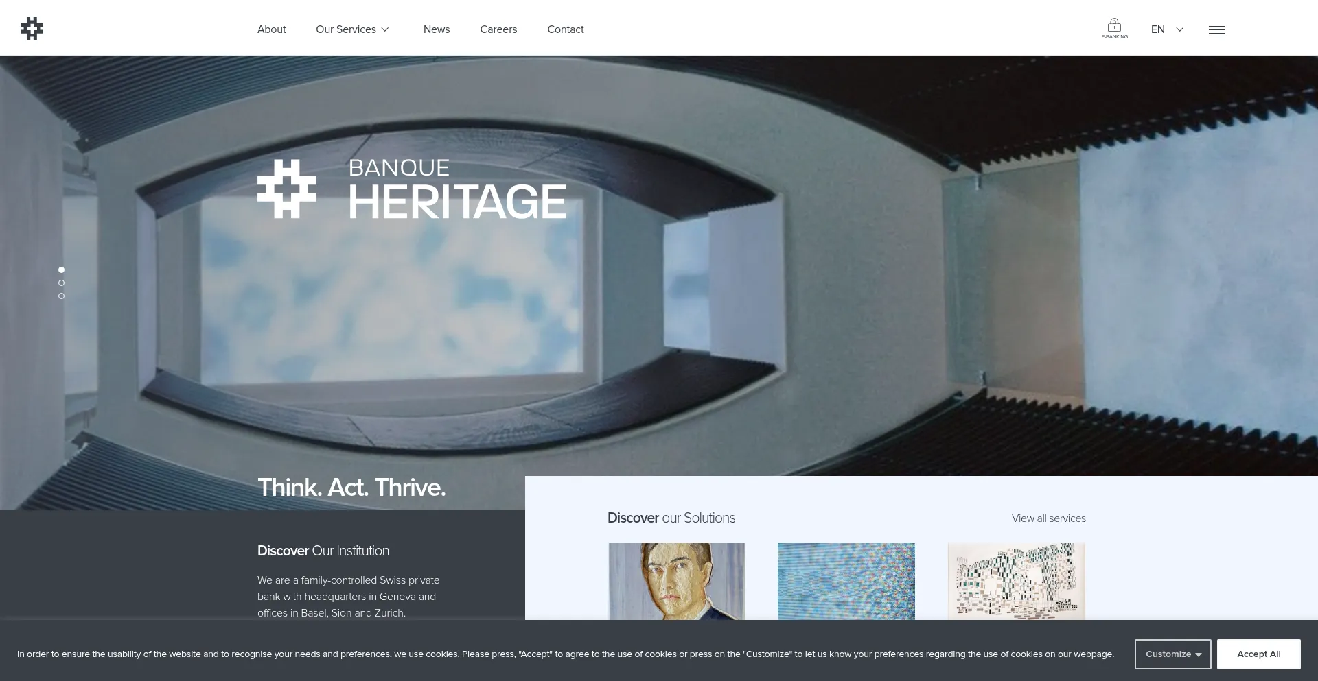 Website screenshot of Heritage.ch