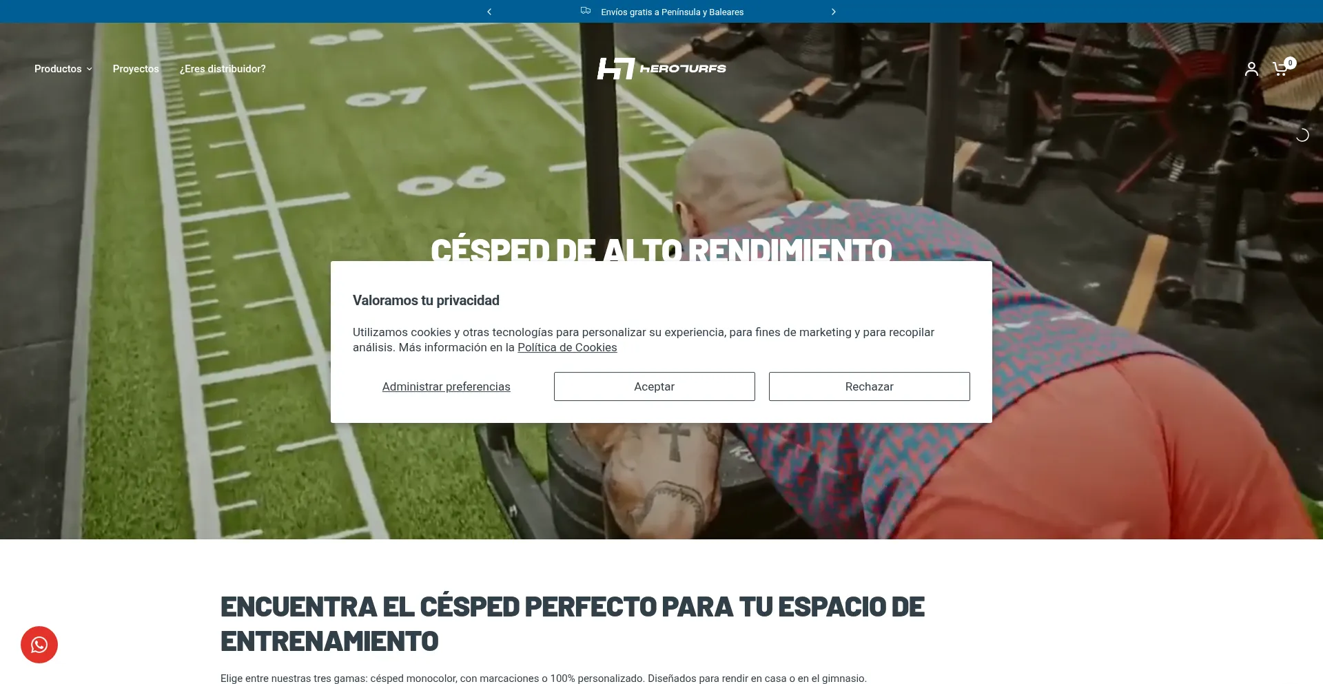 Website screenshot of Heroturfs.es