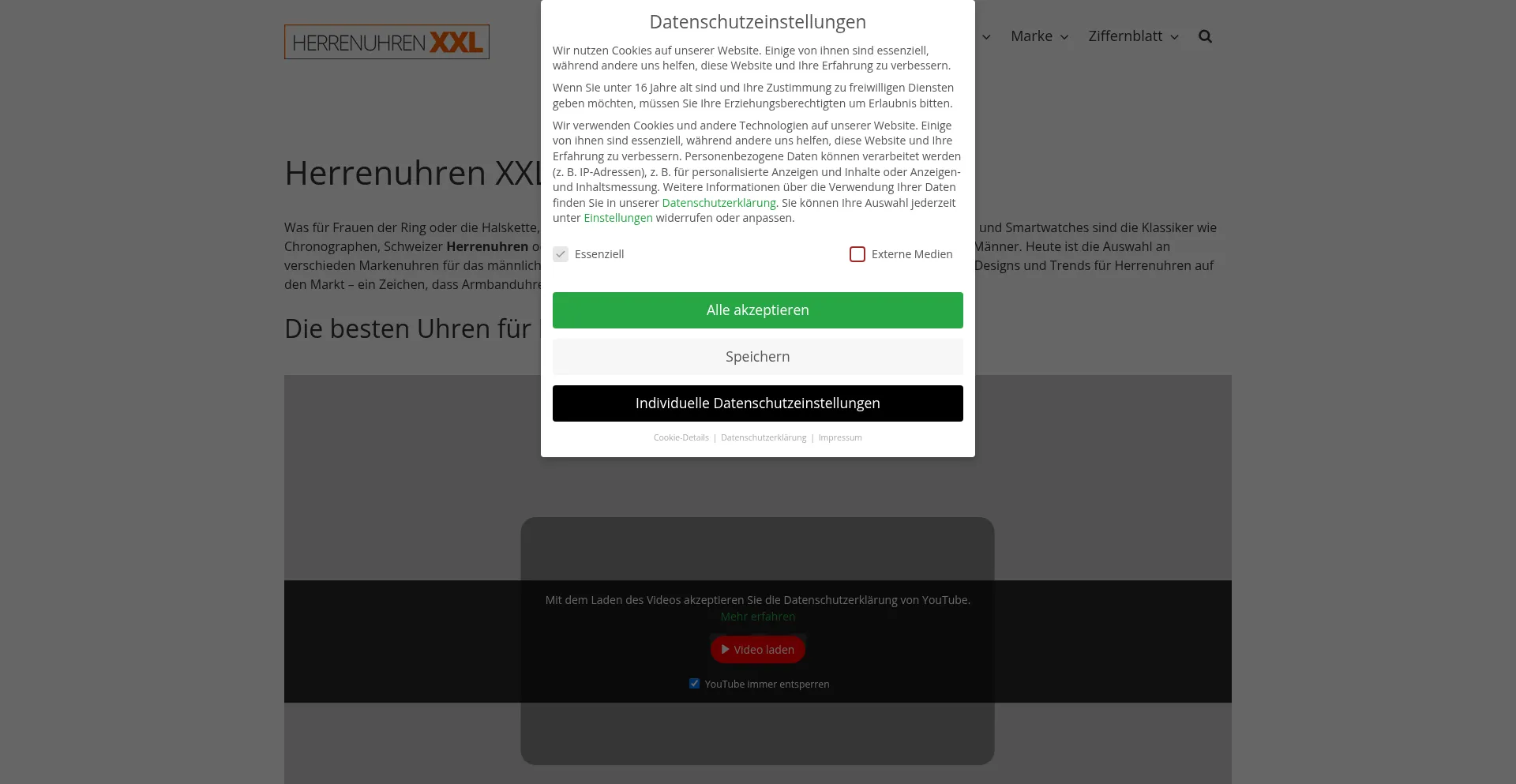 Website screenshot of Herrenuhren-xxl.de
