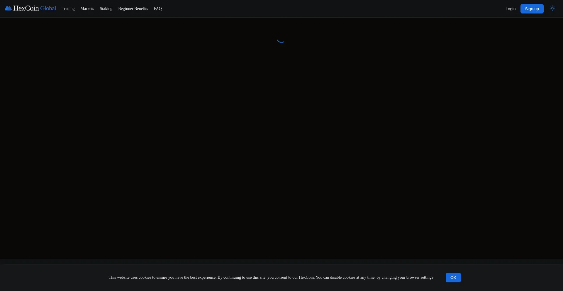 Website screenshot of Hexcoin.global