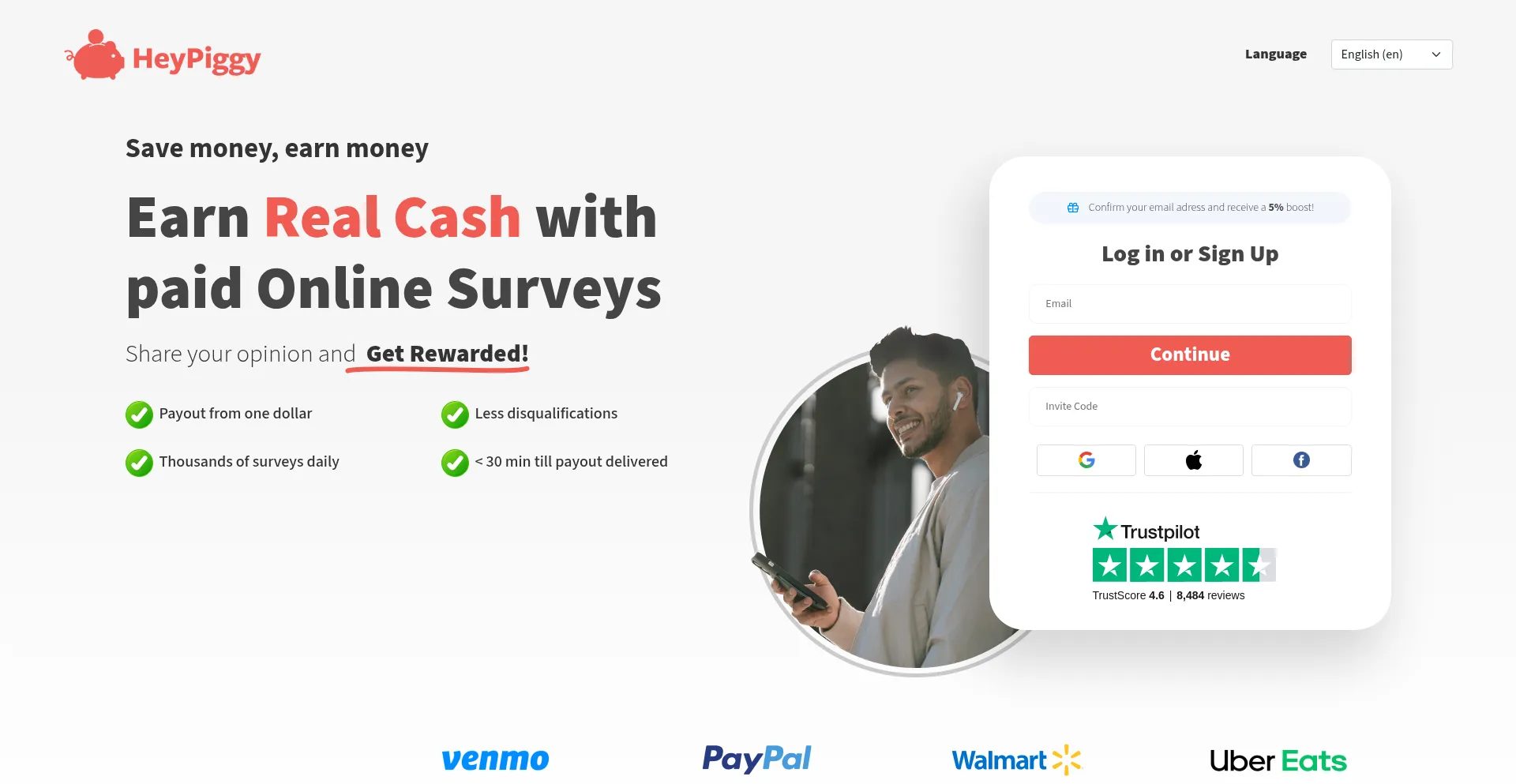 Website screenshot of Heypiggy.com
