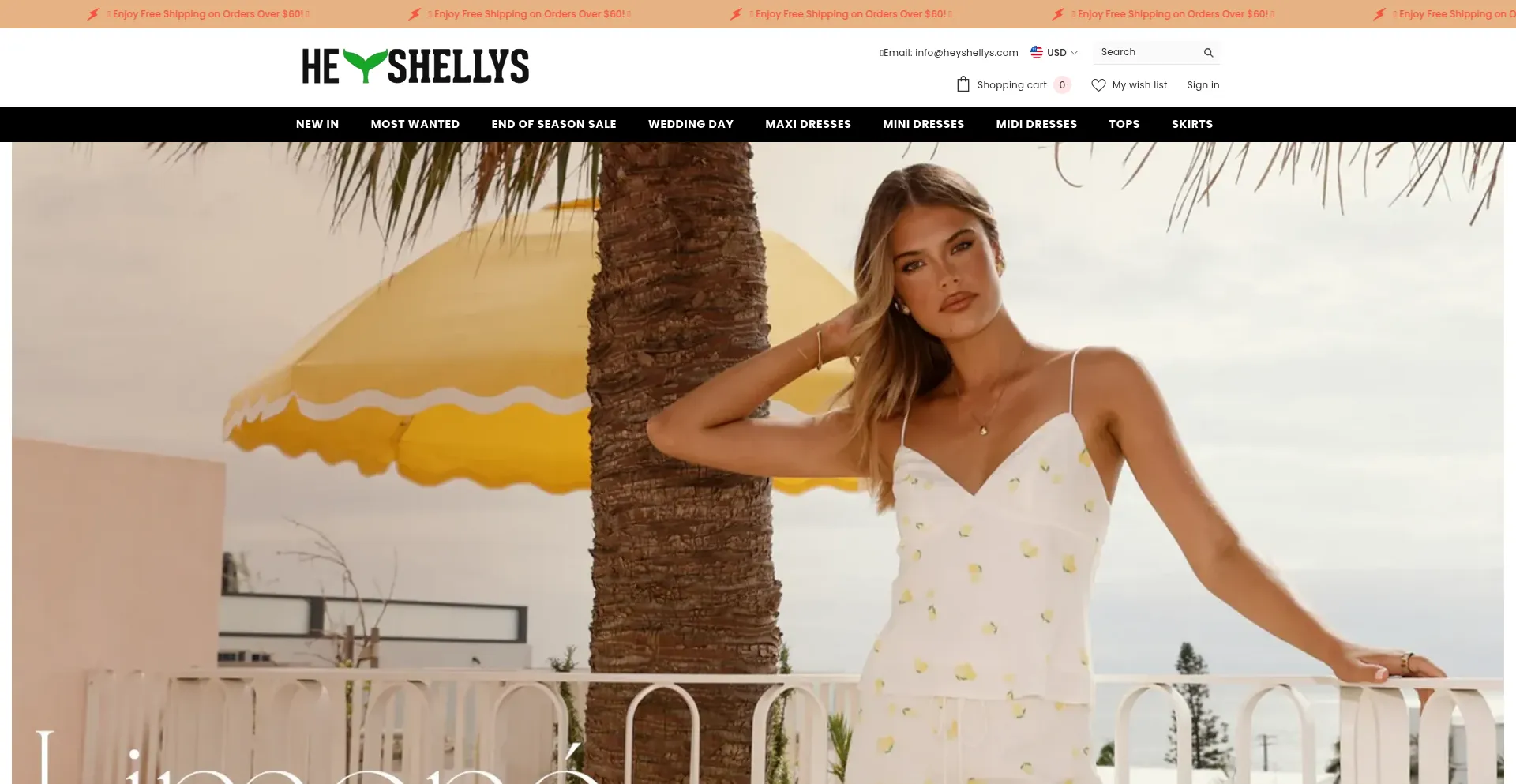 Website screenshot of Heyshellys.com