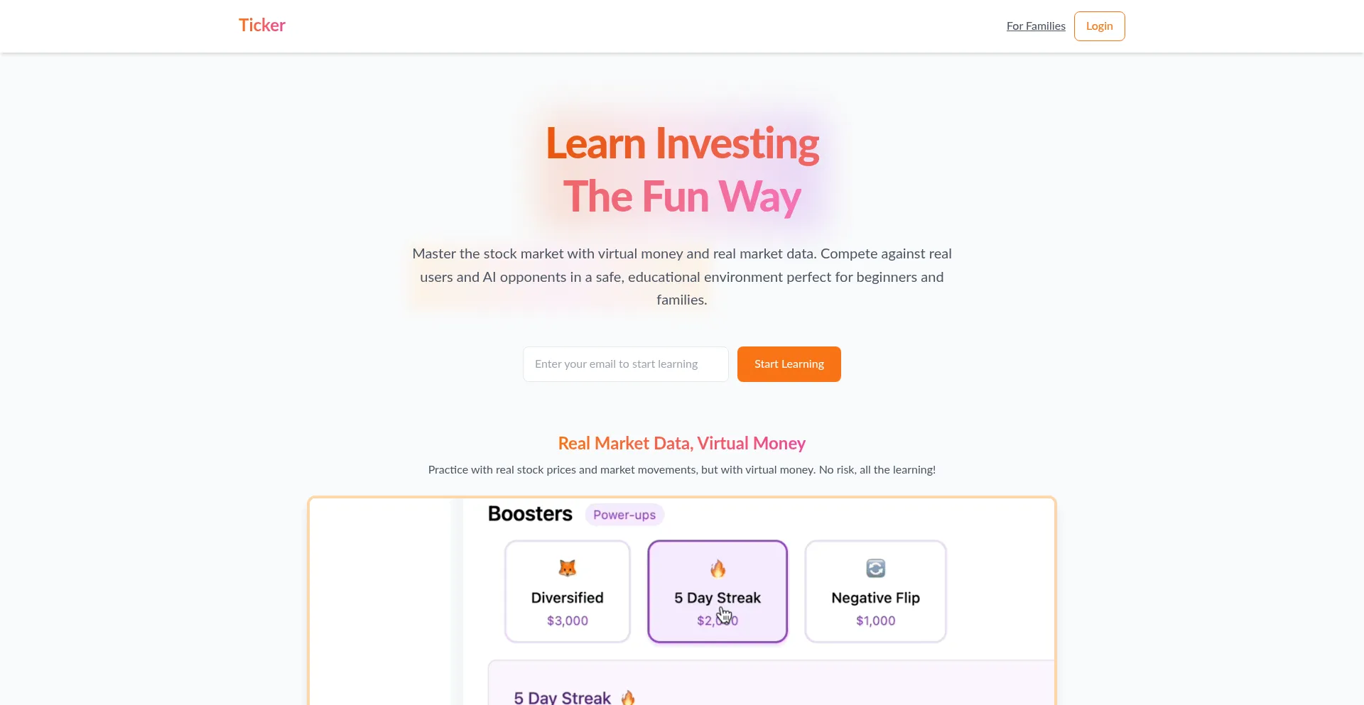 Website screenshot of Heyticker.com
