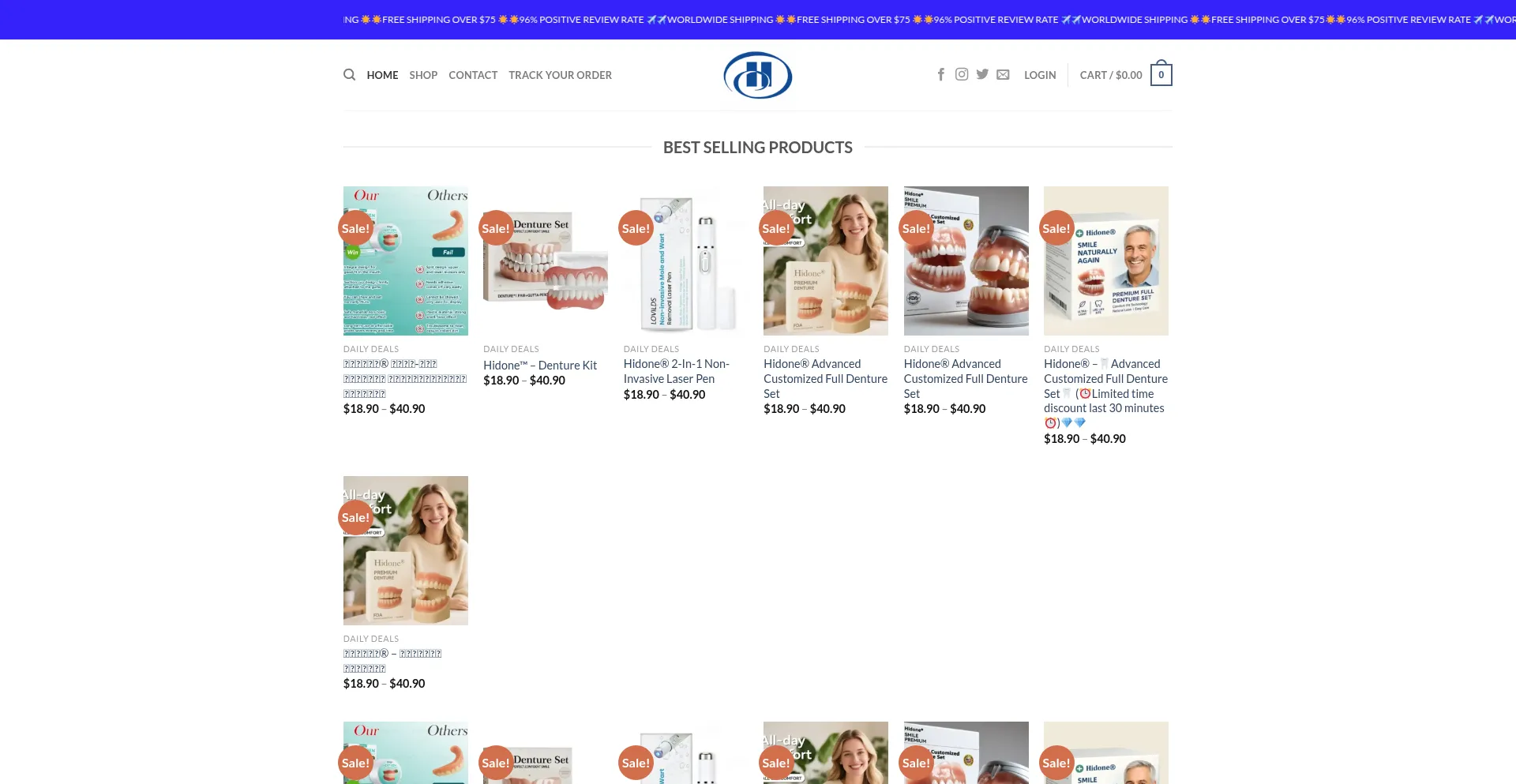 Website screenshot of Hidone.org