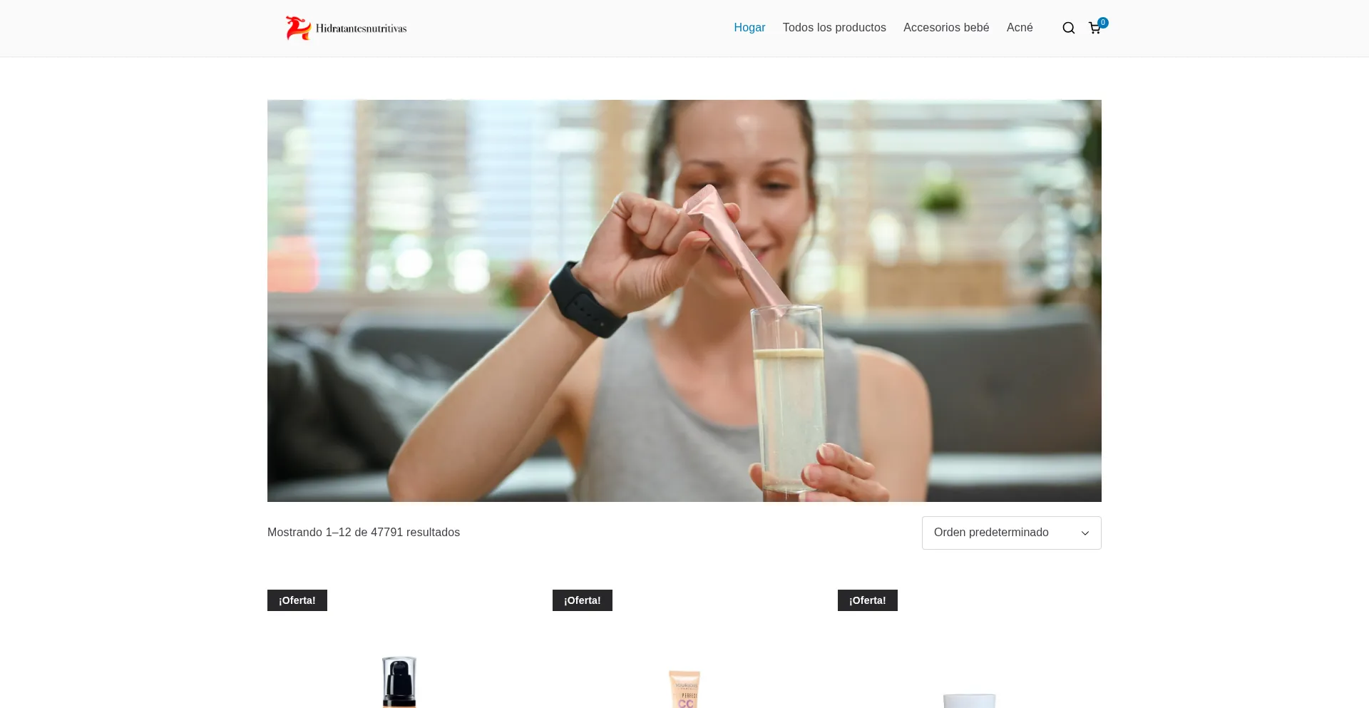 Website screenshot of Hidratantesnutritivas.com