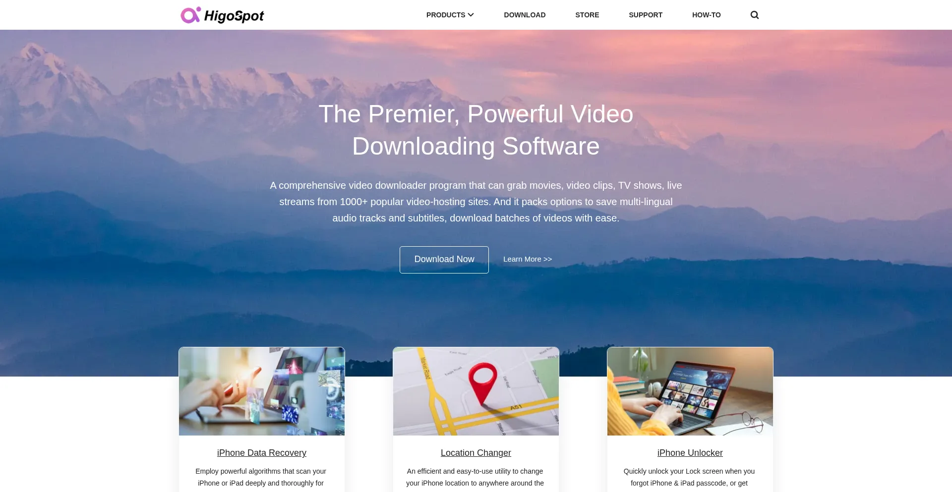 Website screenshot of Higospot.com