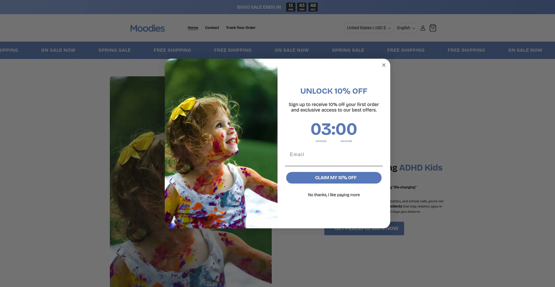 Website screenshot of Himoodies.com