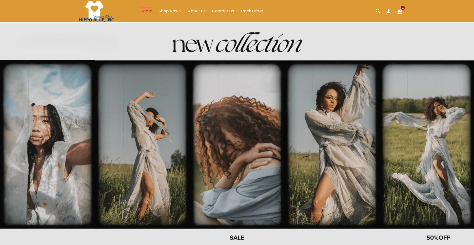 Website screenshot of Hippoclothing.net