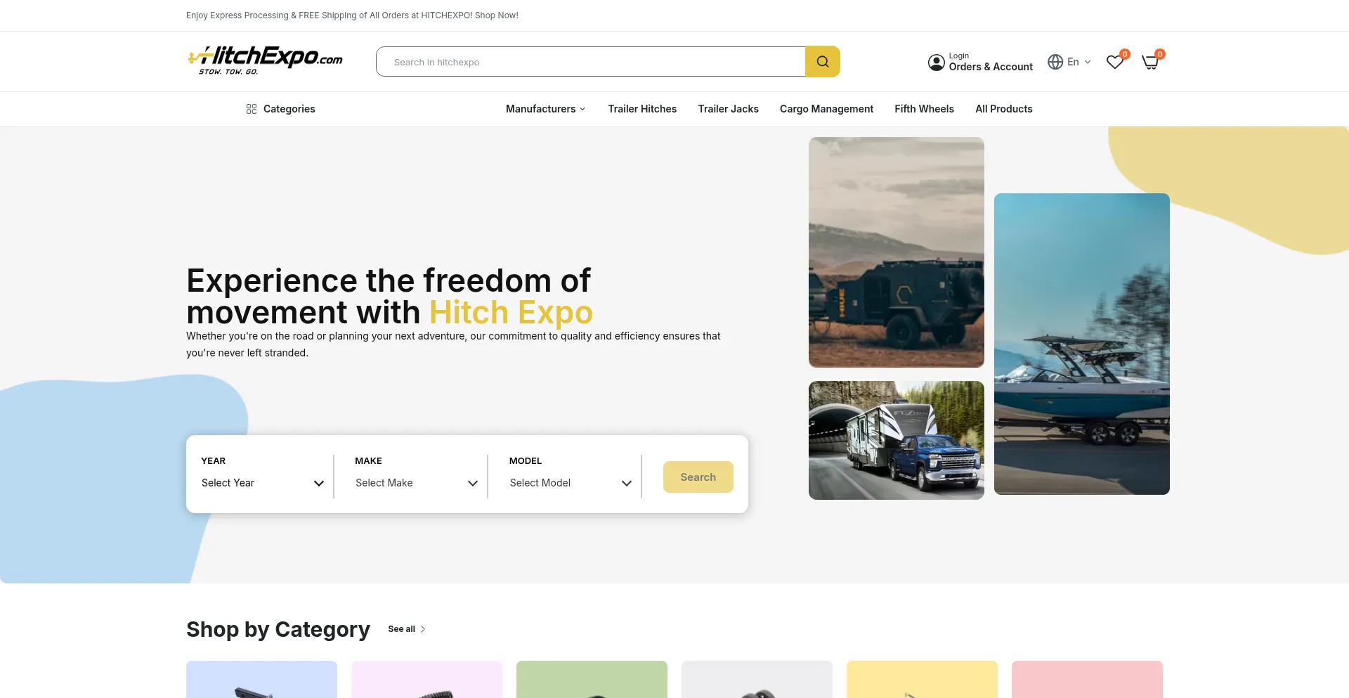 Website screenshot of Hitchexpo.com