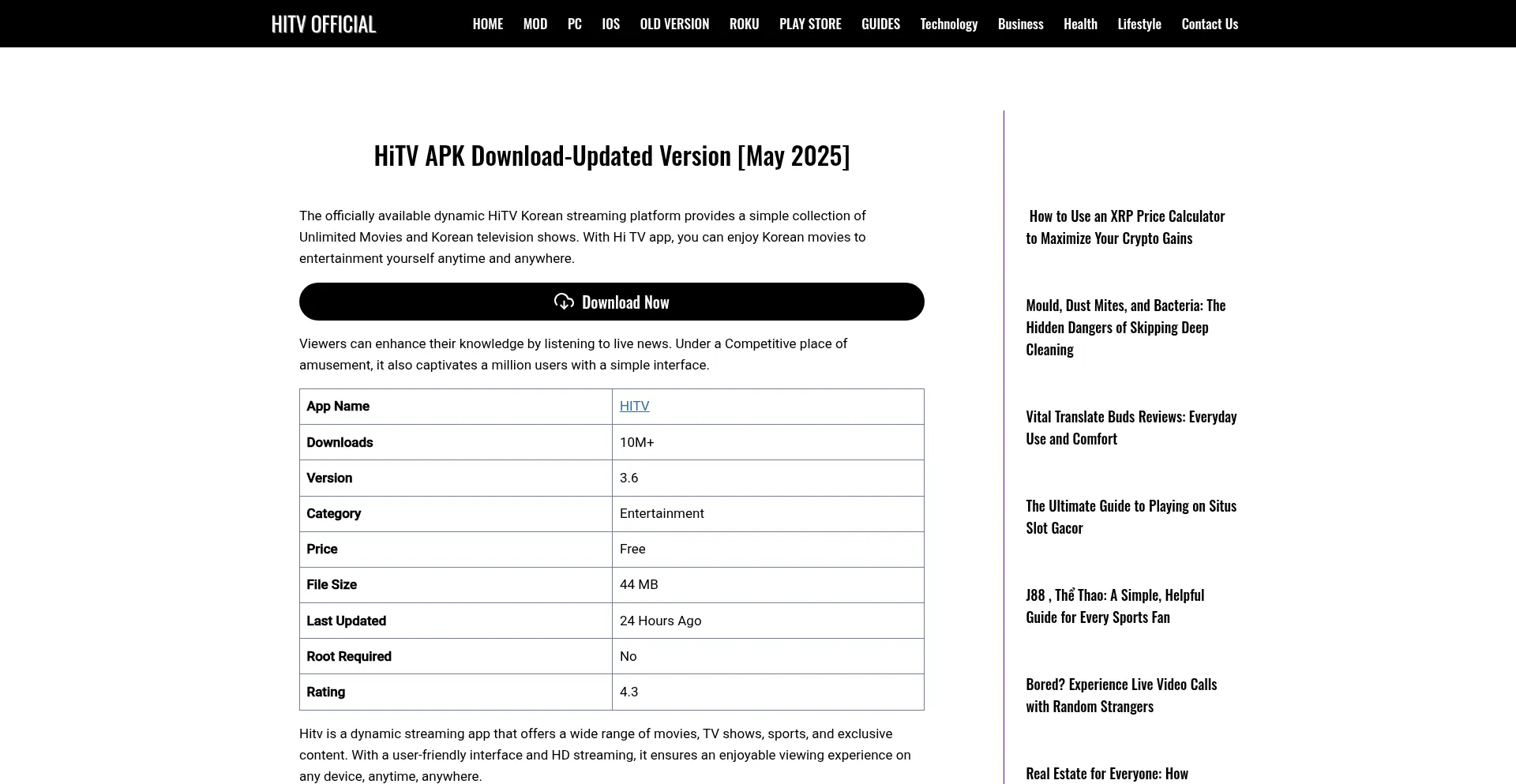 Hitvofficial.com Screenshot