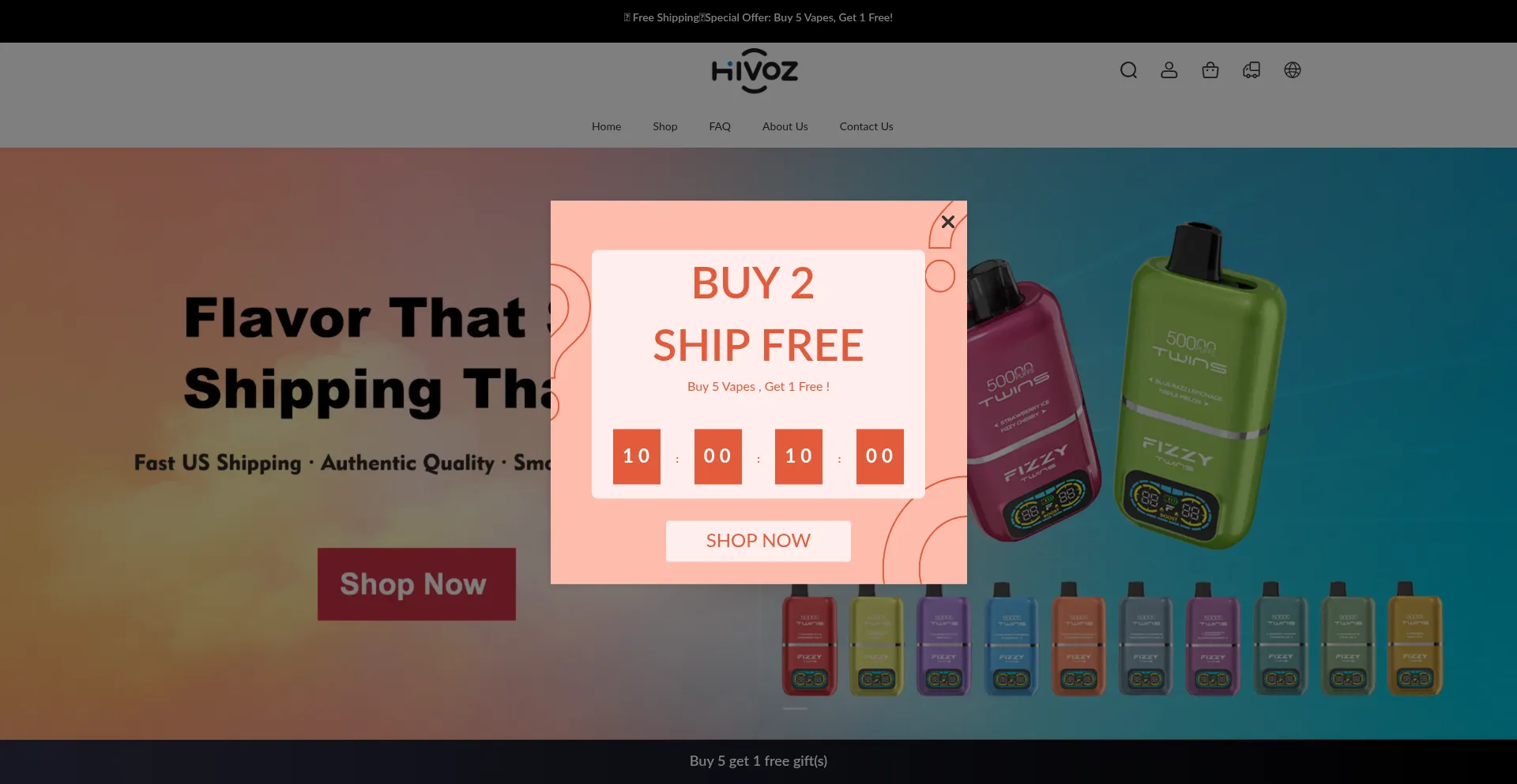 Website screenshot of Hivoz.com