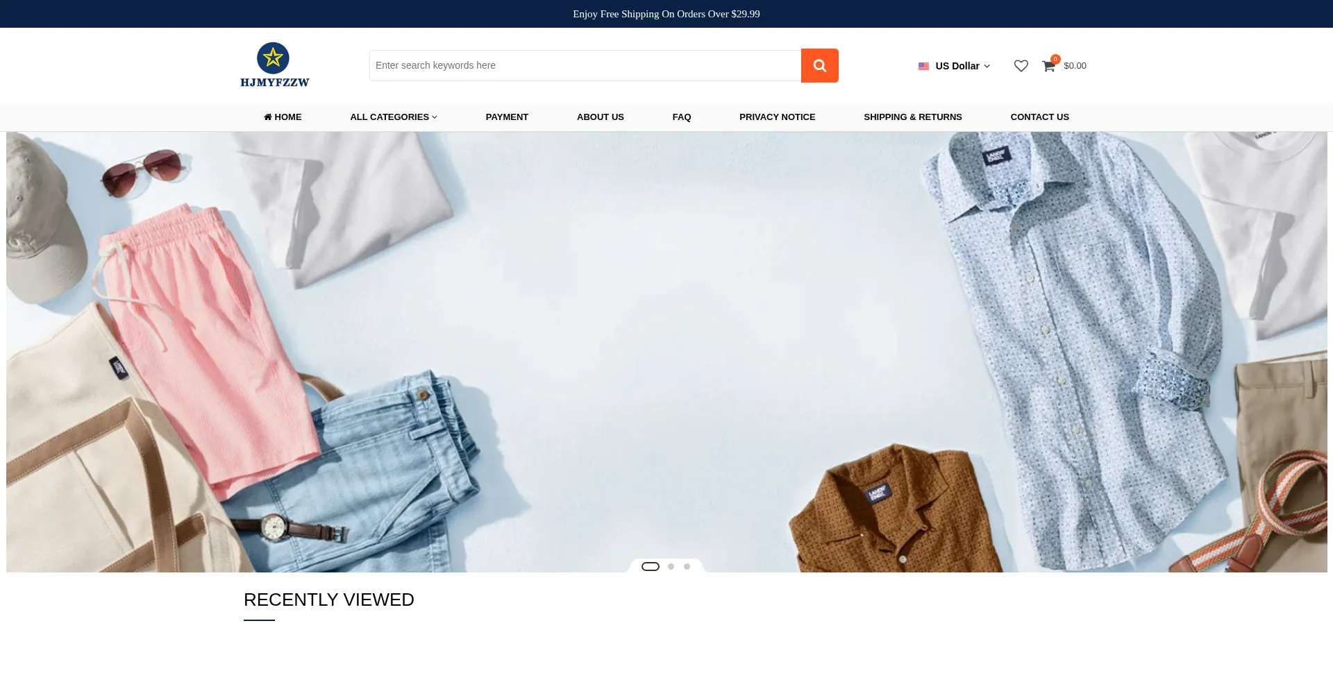 Website screenshot of Hjmyfzzw.com
