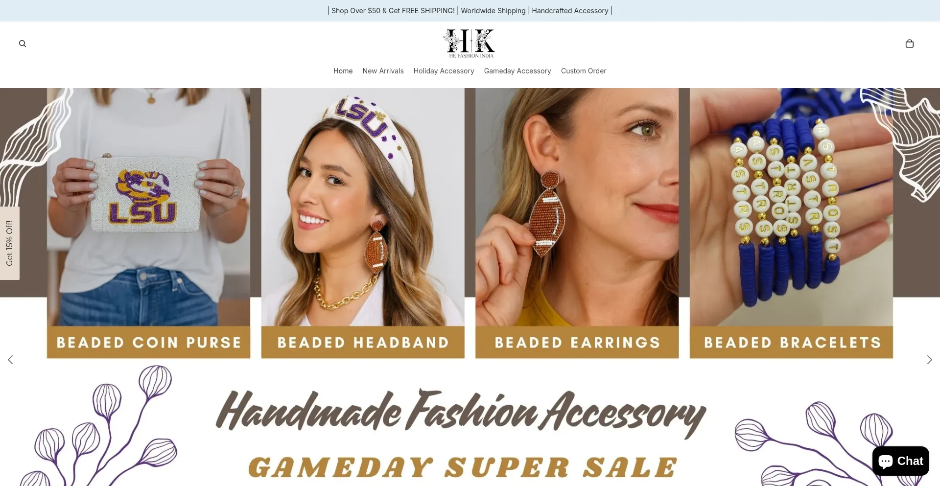 Website screenshot of Hkfashionindia.com