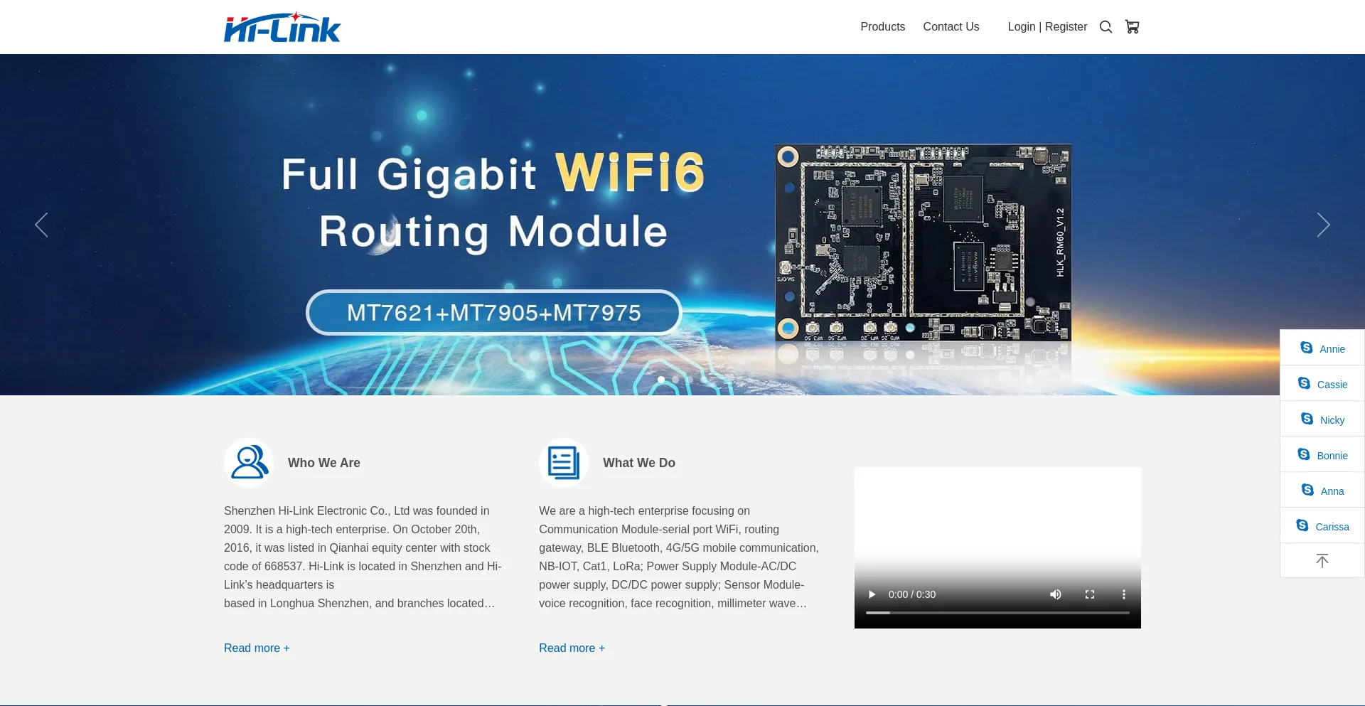 Website screenshot of Hlktech.net