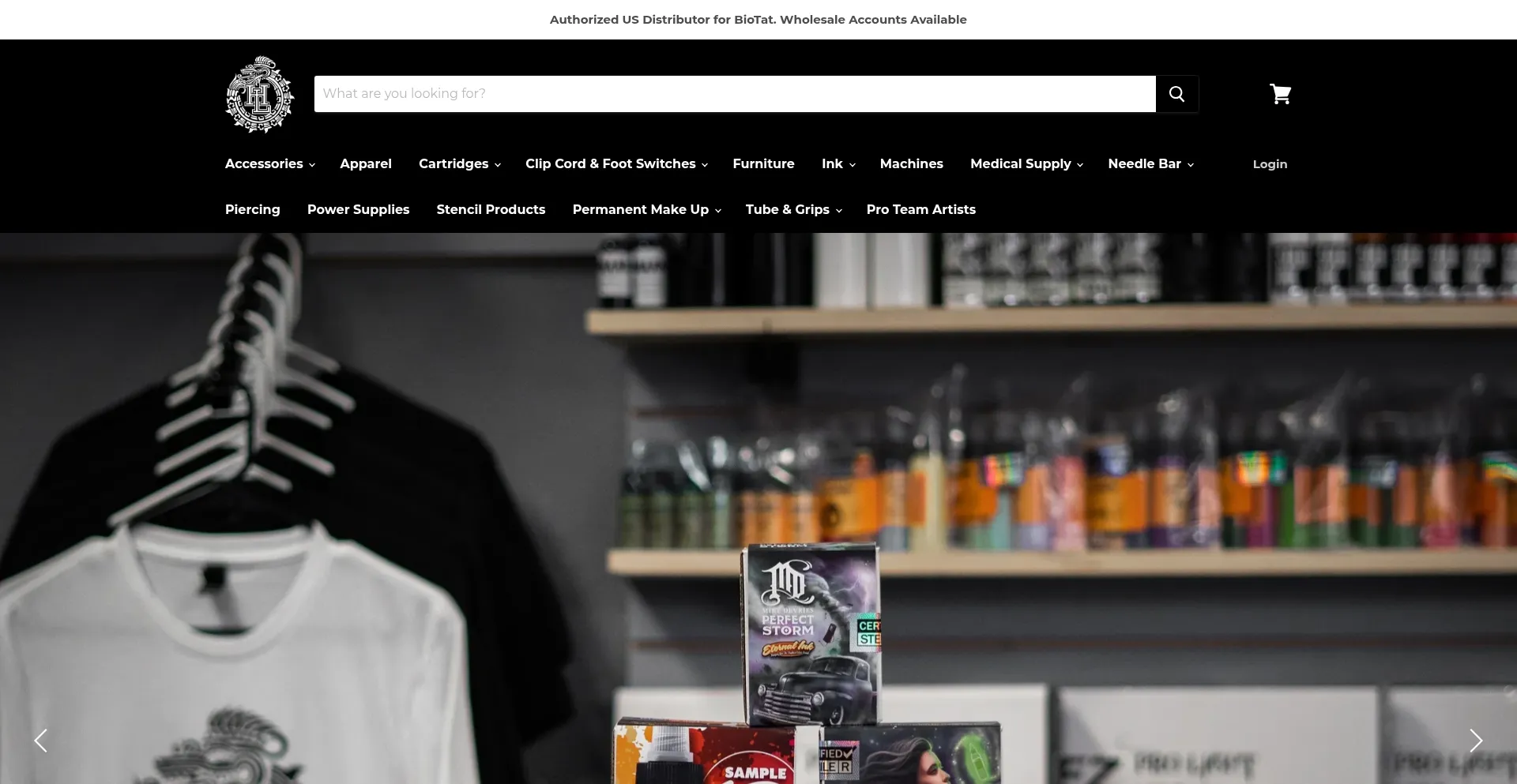 Website screenshot of Hltattoosupply.com