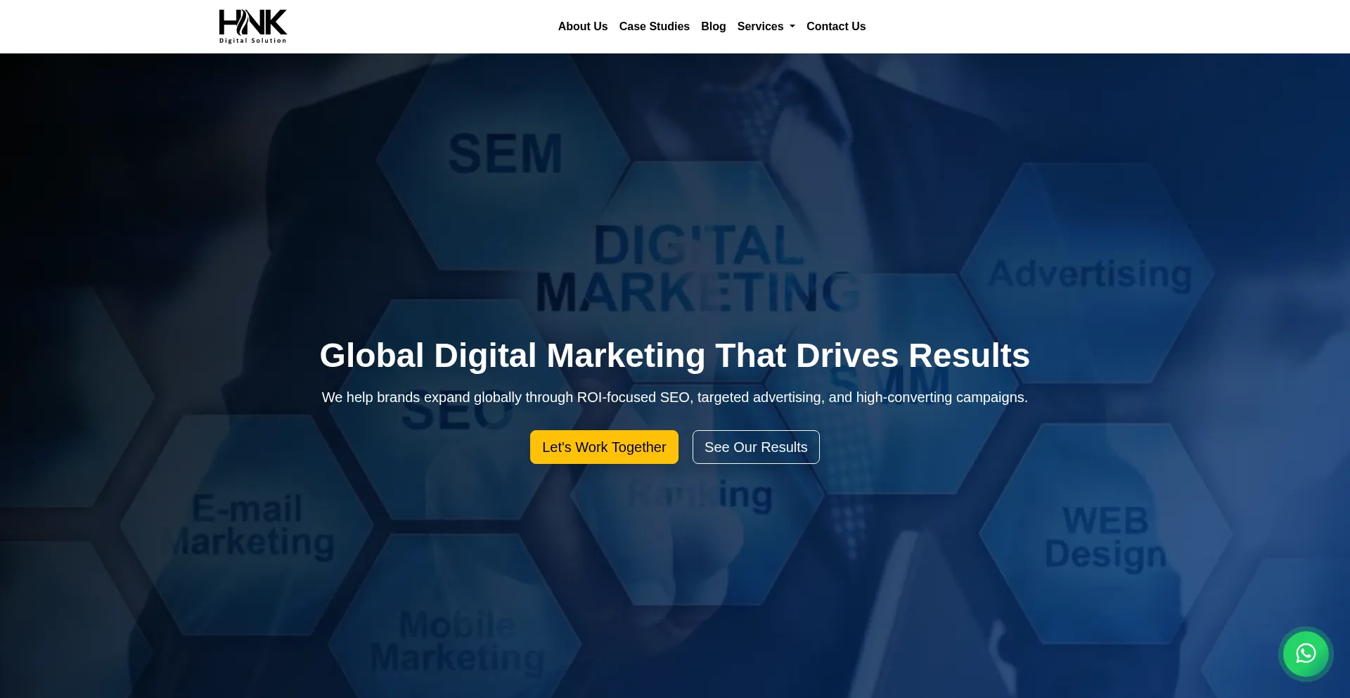 Website screenshot of Hnkdigitalsolution.com