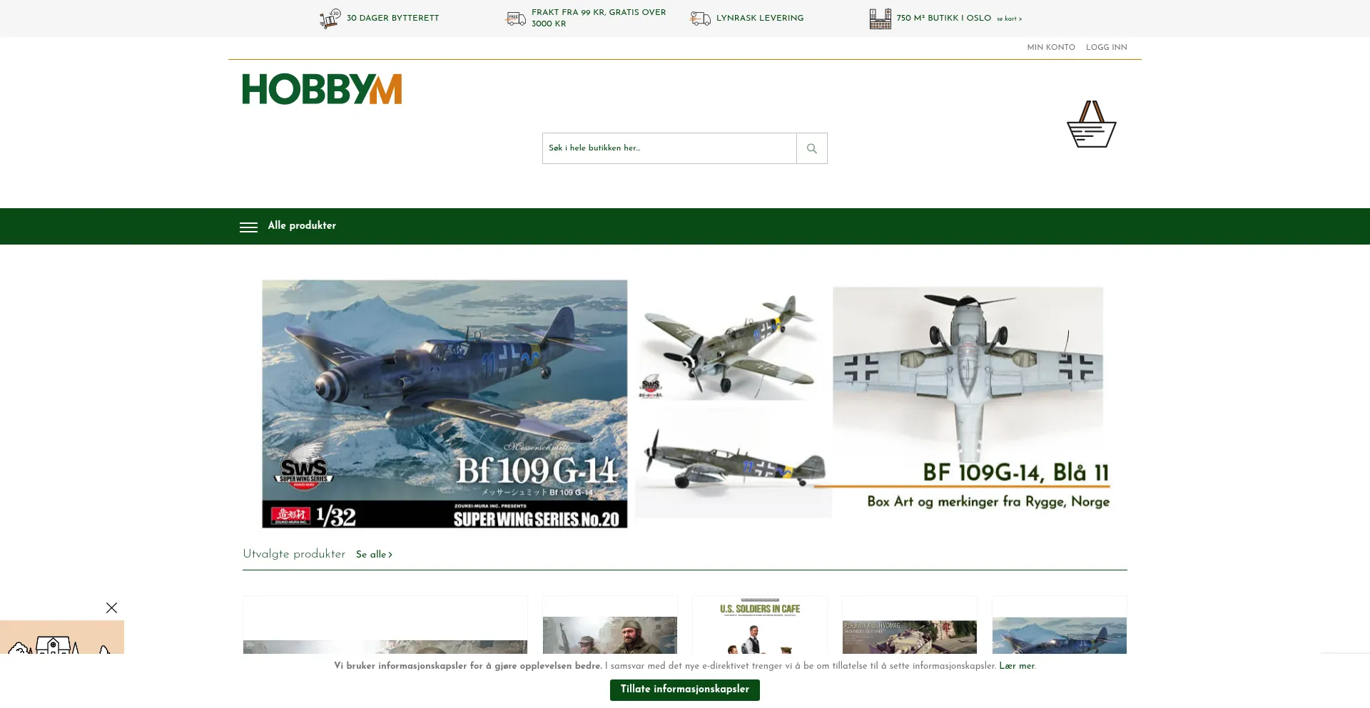 Website screenshot of Hobbym.no