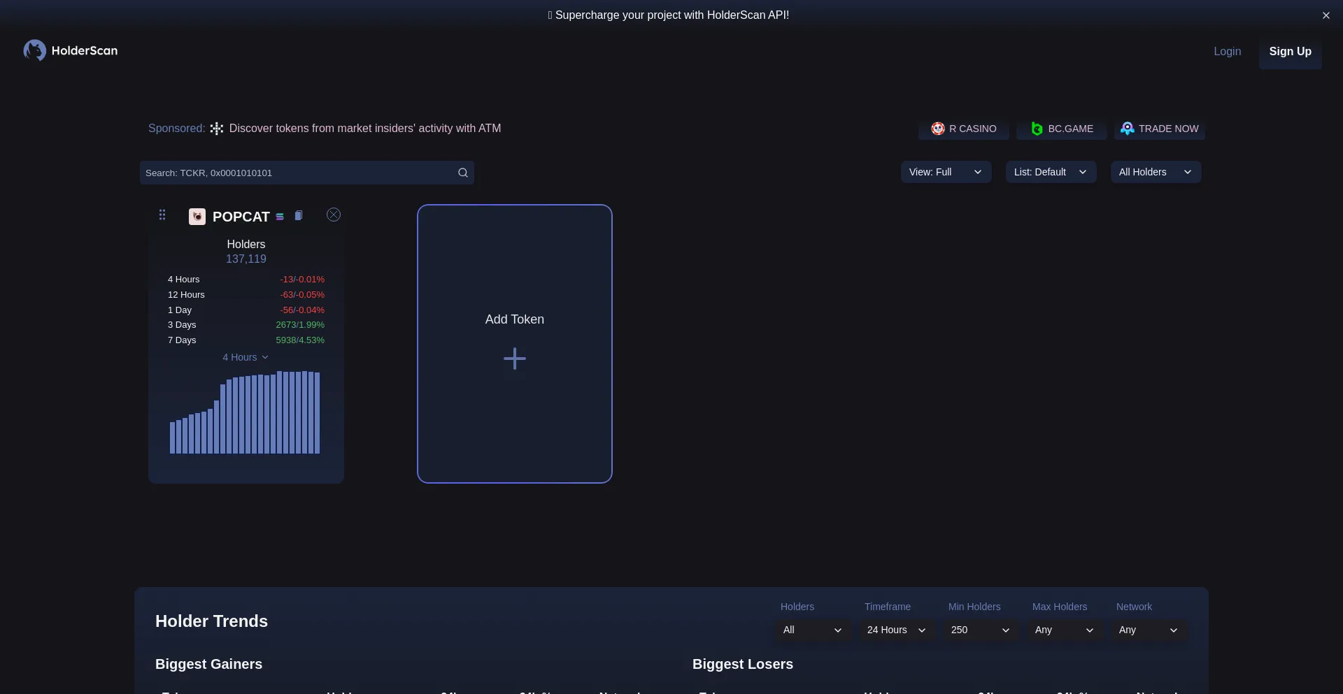 Website screenshot of Holderscan.com