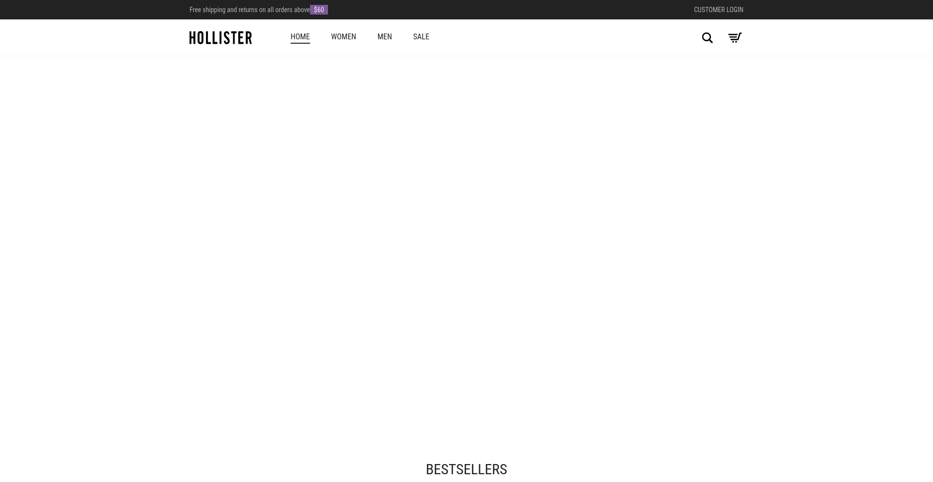 Website screenshot of Hollister-usa.com