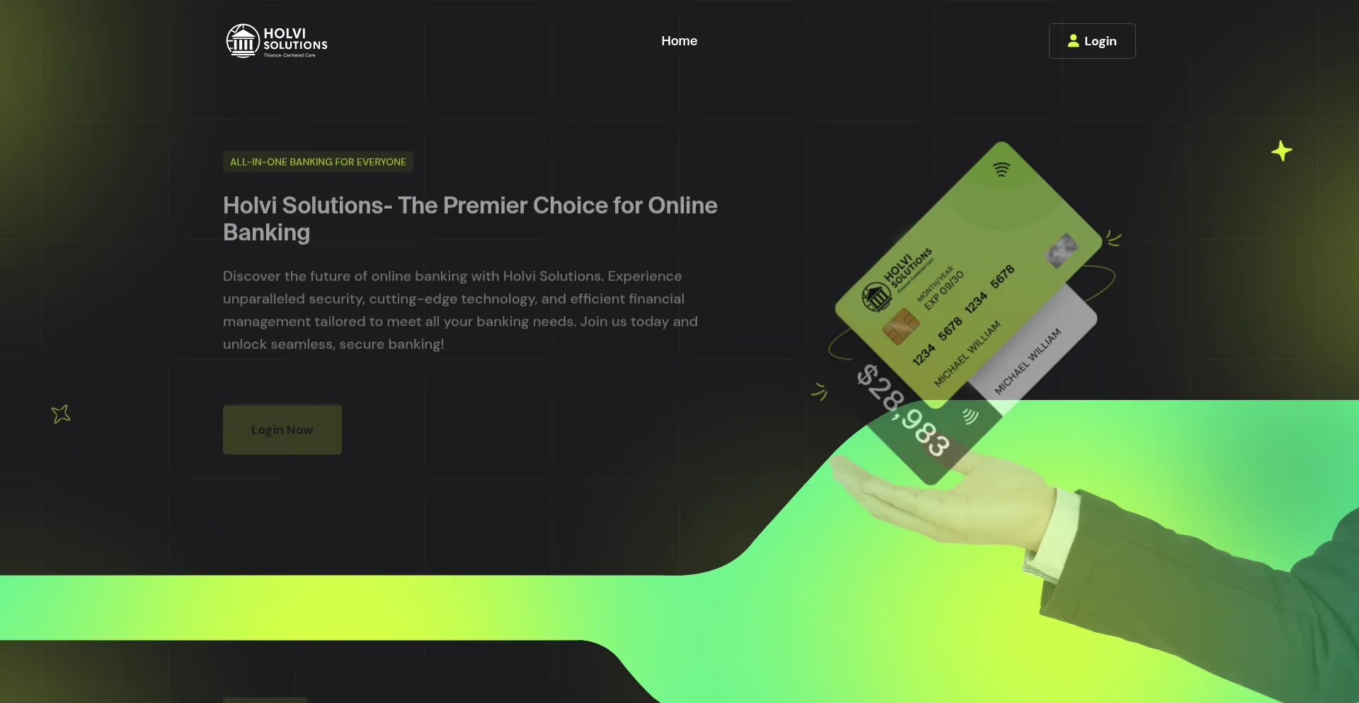 Website screenshot of Holvisolutions.com