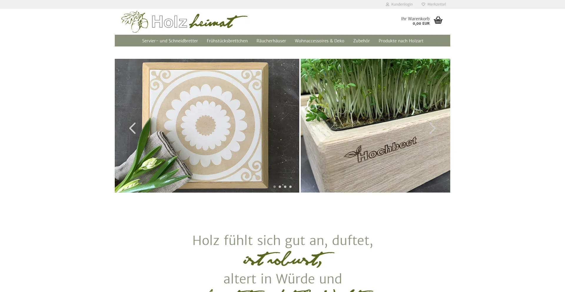 Website screenshot of Holzheimat.de