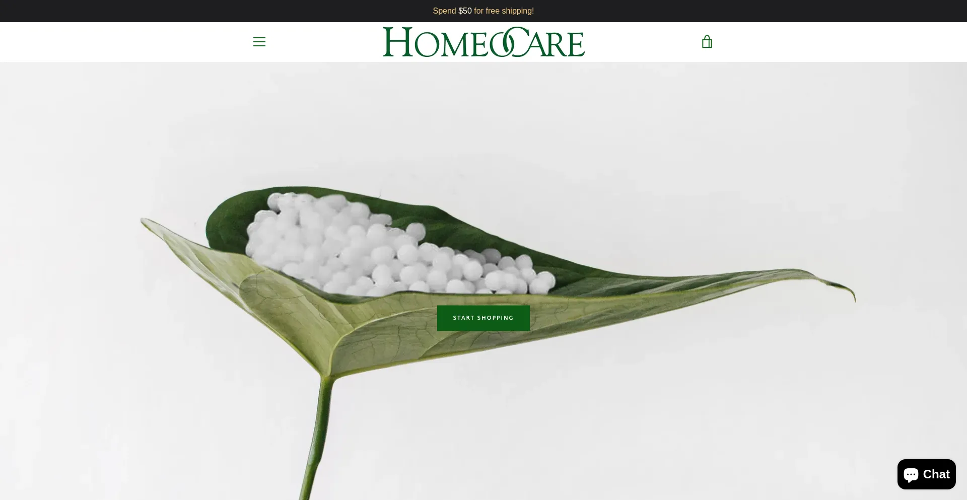 Website screenshot of Homeocare.com