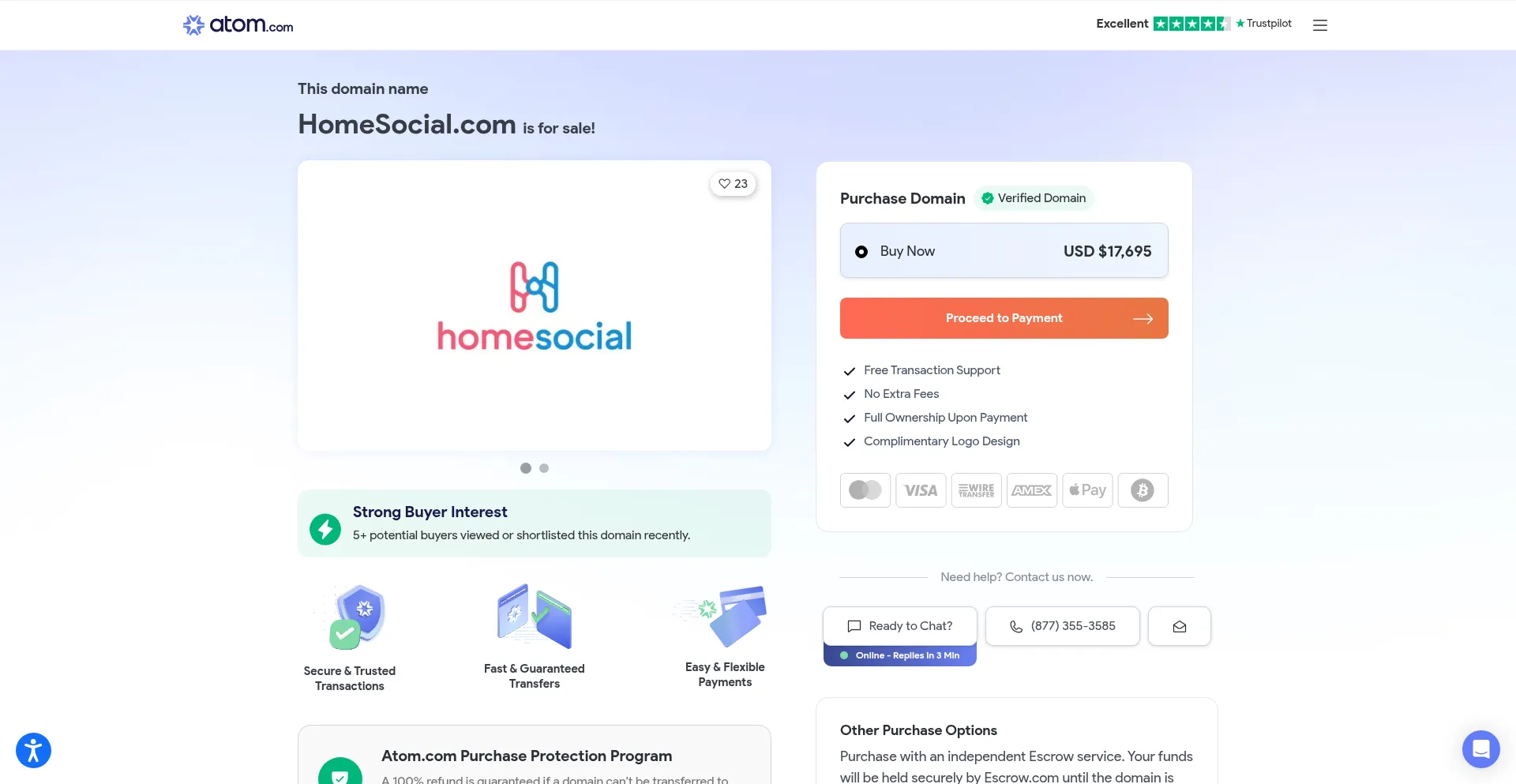 Website screenshot of Homesocial.com